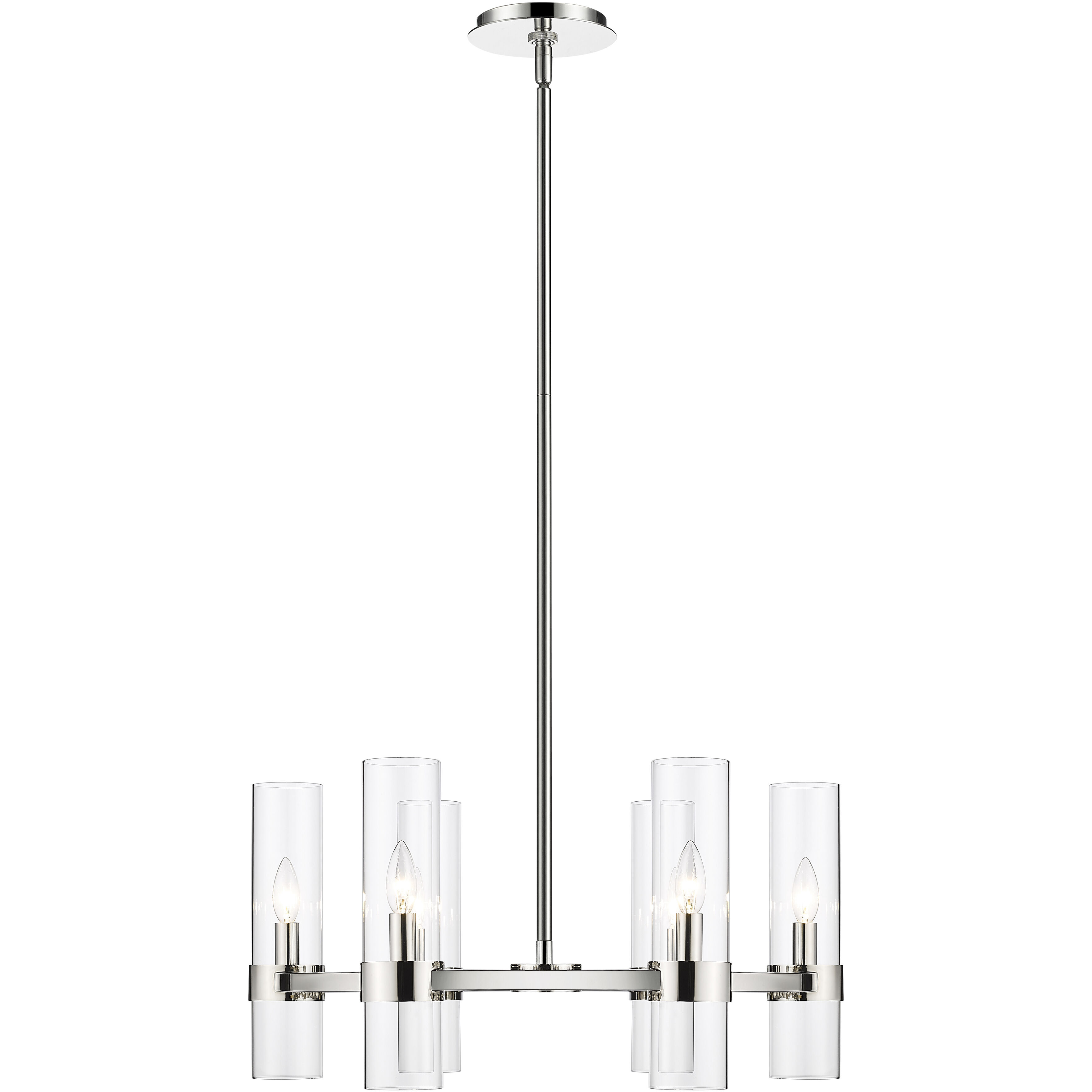 Datus 6 Light 26 inch Polished Nickel Chandelier Ceiling Light