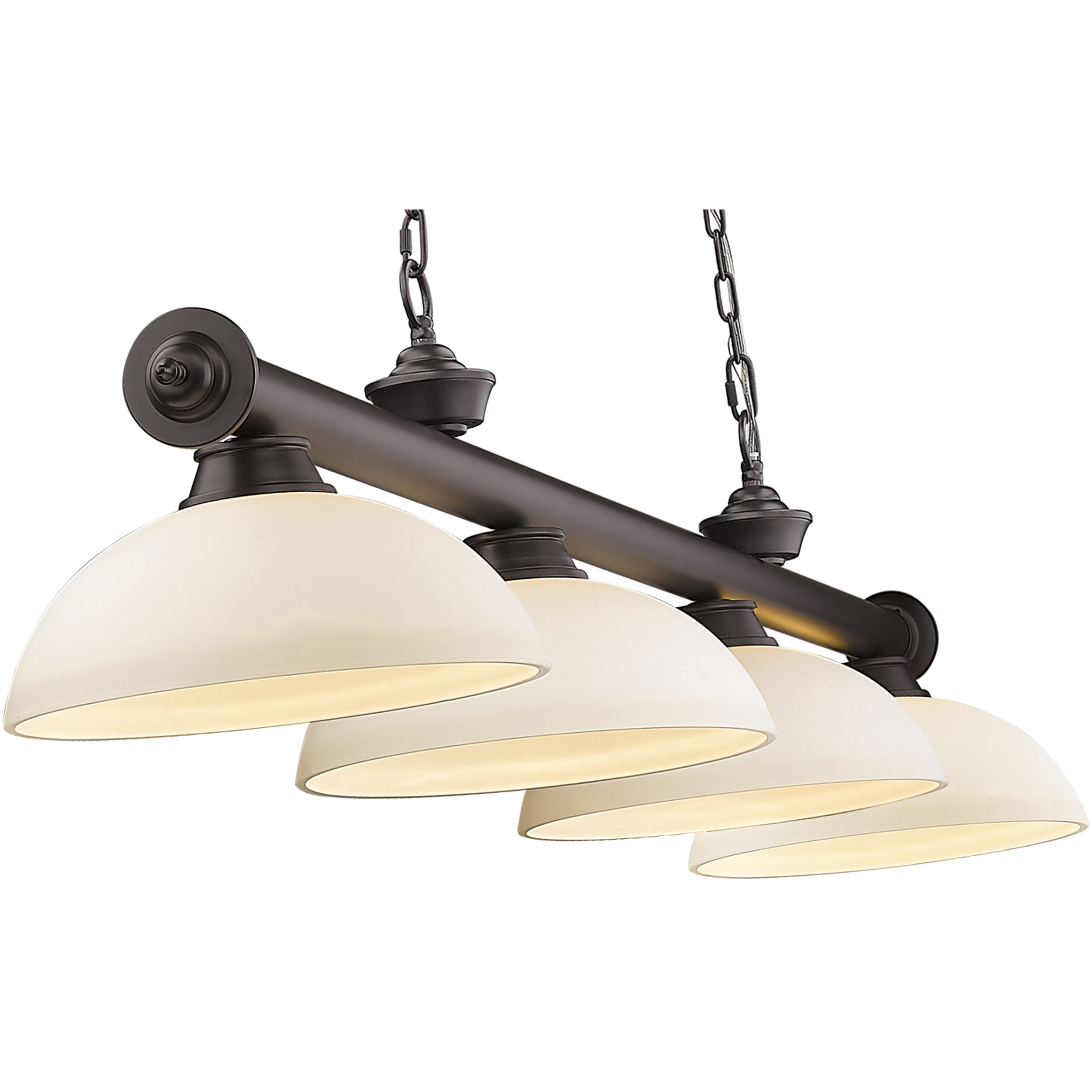 Cordon 4 Light 81.25 inch Bronze Billiard Ceiling Light in Matte Opal Glass