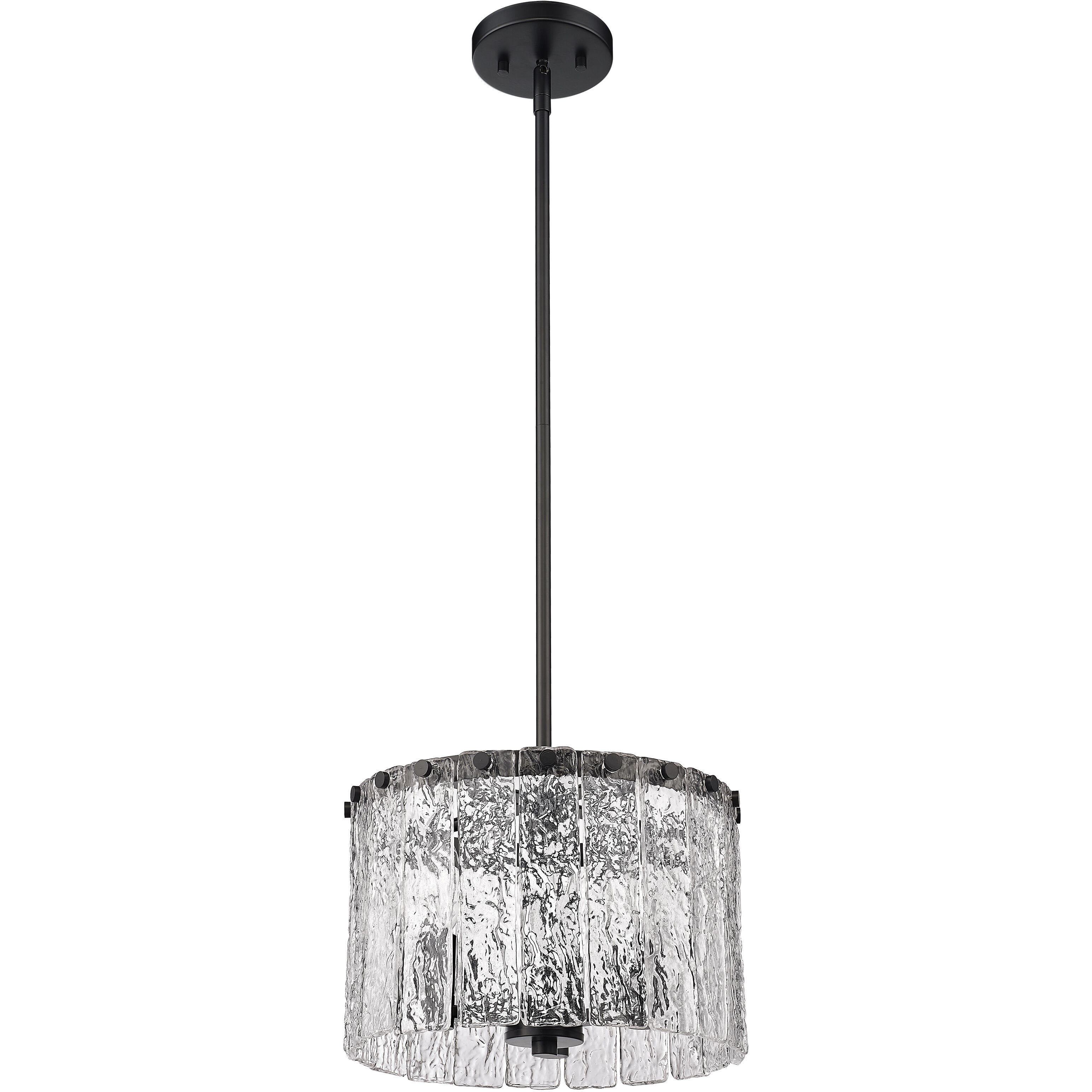 Glacier 3 Light 12.5 inch Matte Black Pendant Ceiling Light