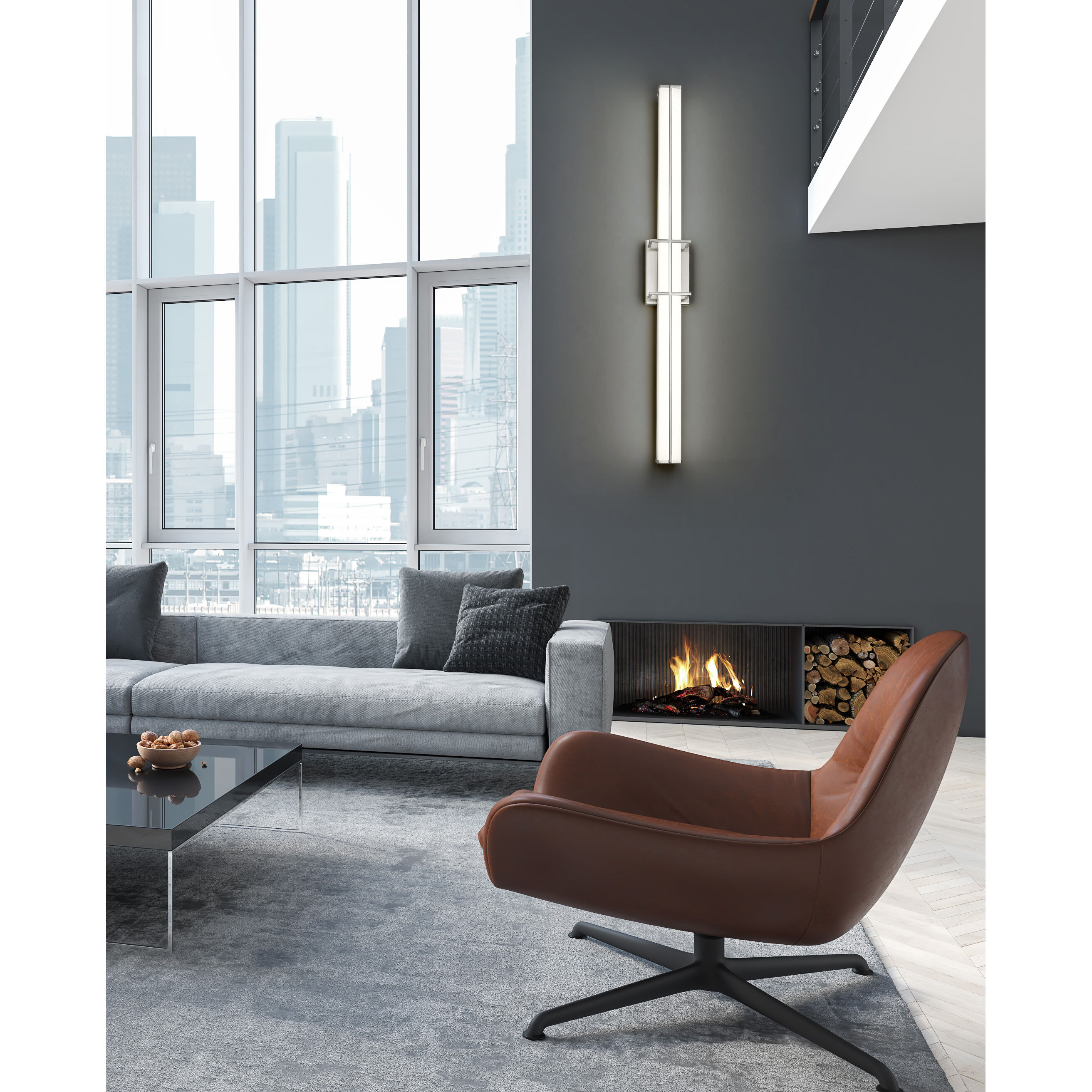 Harrison LED 40 inch Brushed Nickel Vanity Wall Light