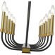 Haylie 12 Light 56 inch Matte Black and Olde Brass Linear Chandelier Ceiling Light