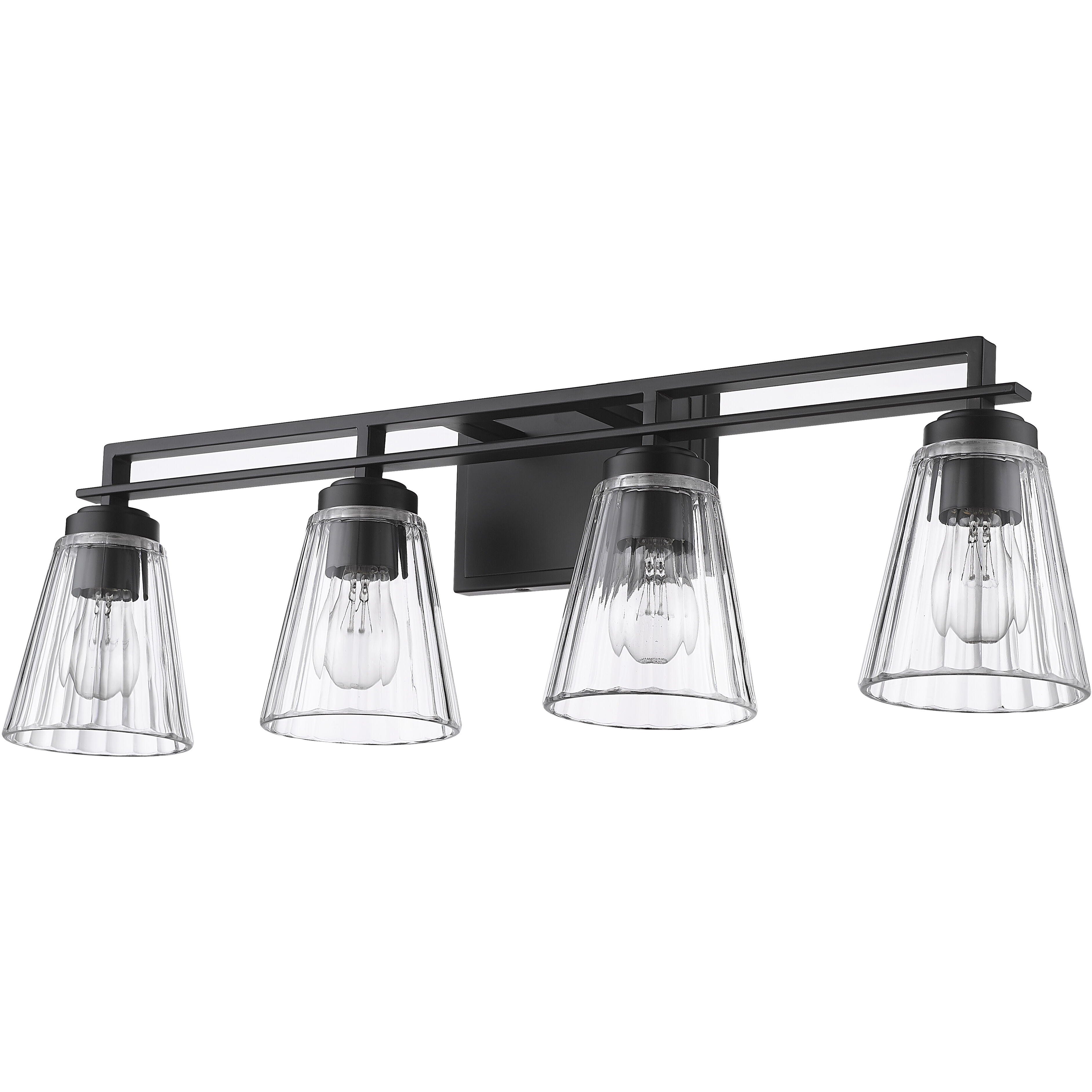Lyna 4 Light 30.5 inch Matte Black Vanity Wall Light