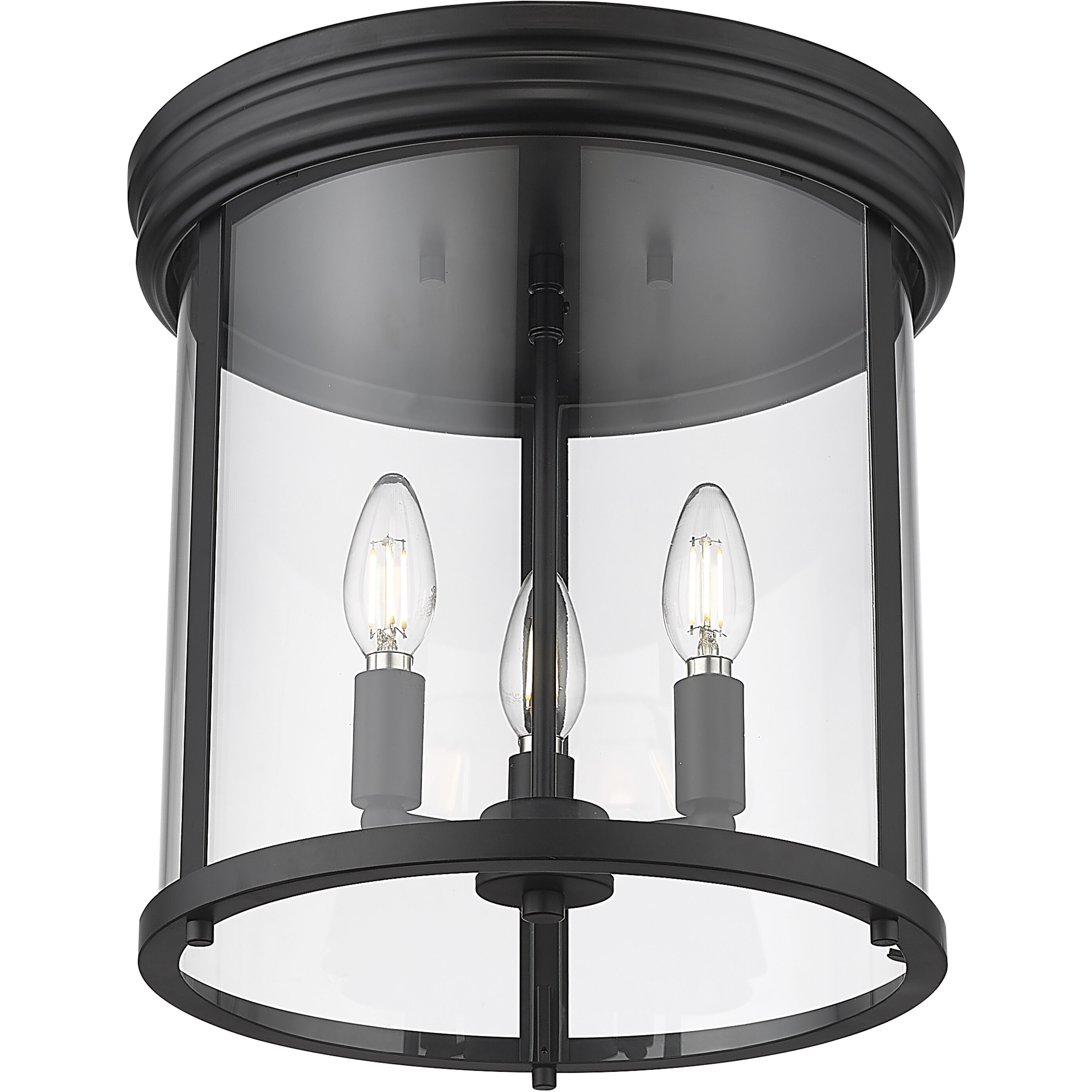 Thayer 3 Light 13 inch Matte Black Flush Mount Ceiling Light