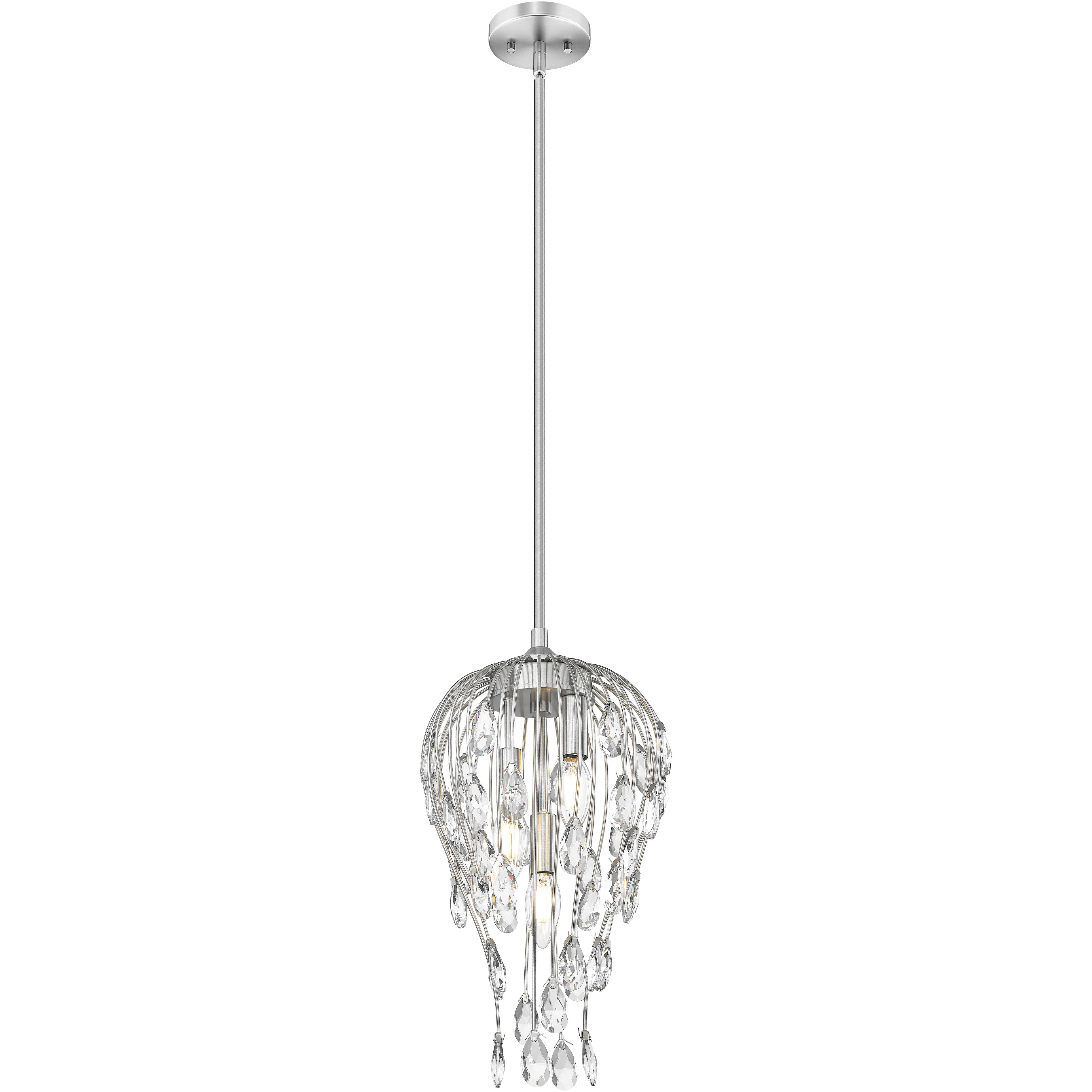 Gabriella 3 Light 9 inch Brushed Nickel Pendant Ceiling Light