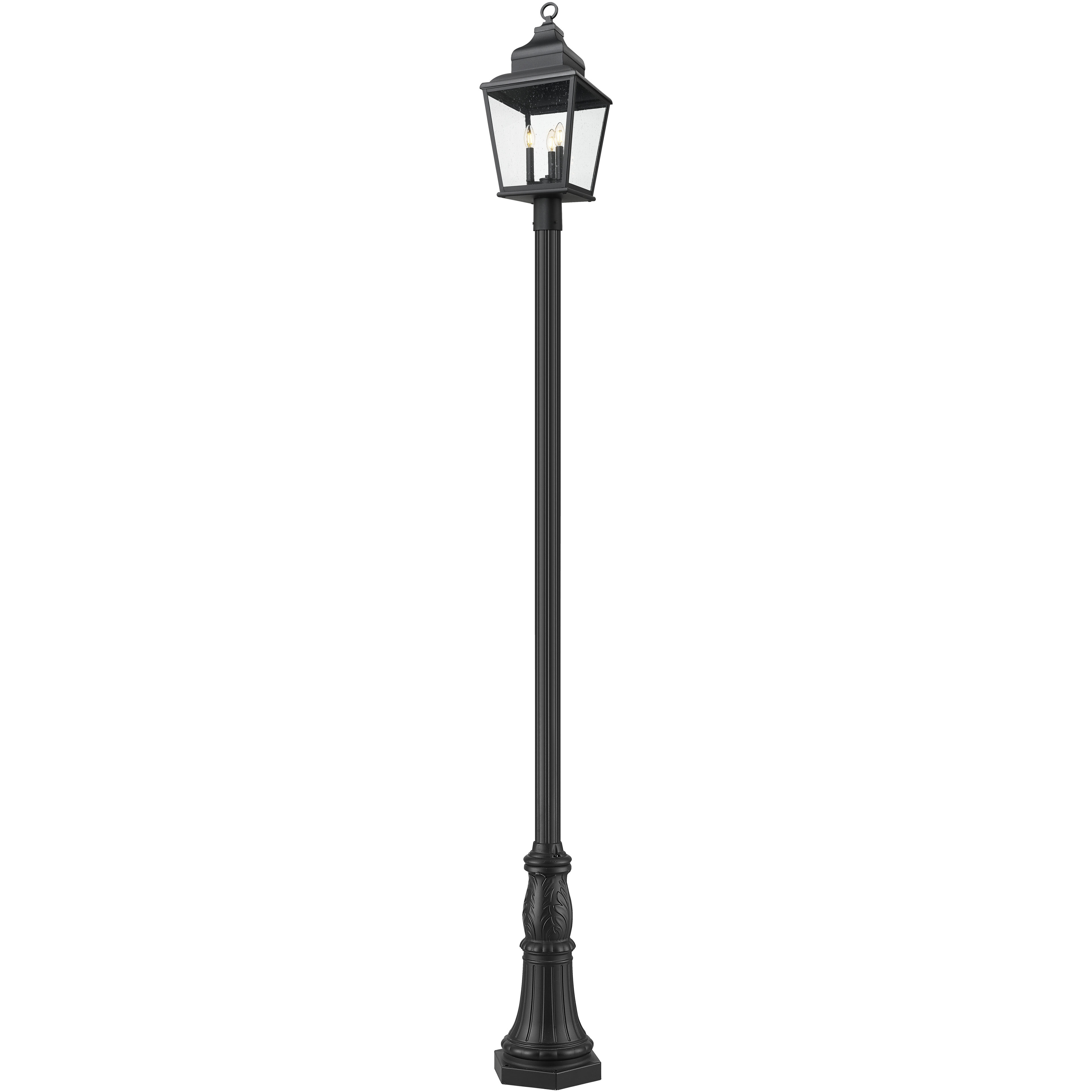 Raphael 3 Light 122 inch Sand Black Outdoor Post Mounted Fixture in Soft Sand Black