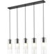 Alton 5 Light 42 inch Matte Black Linear Chandelier Ceiling Light