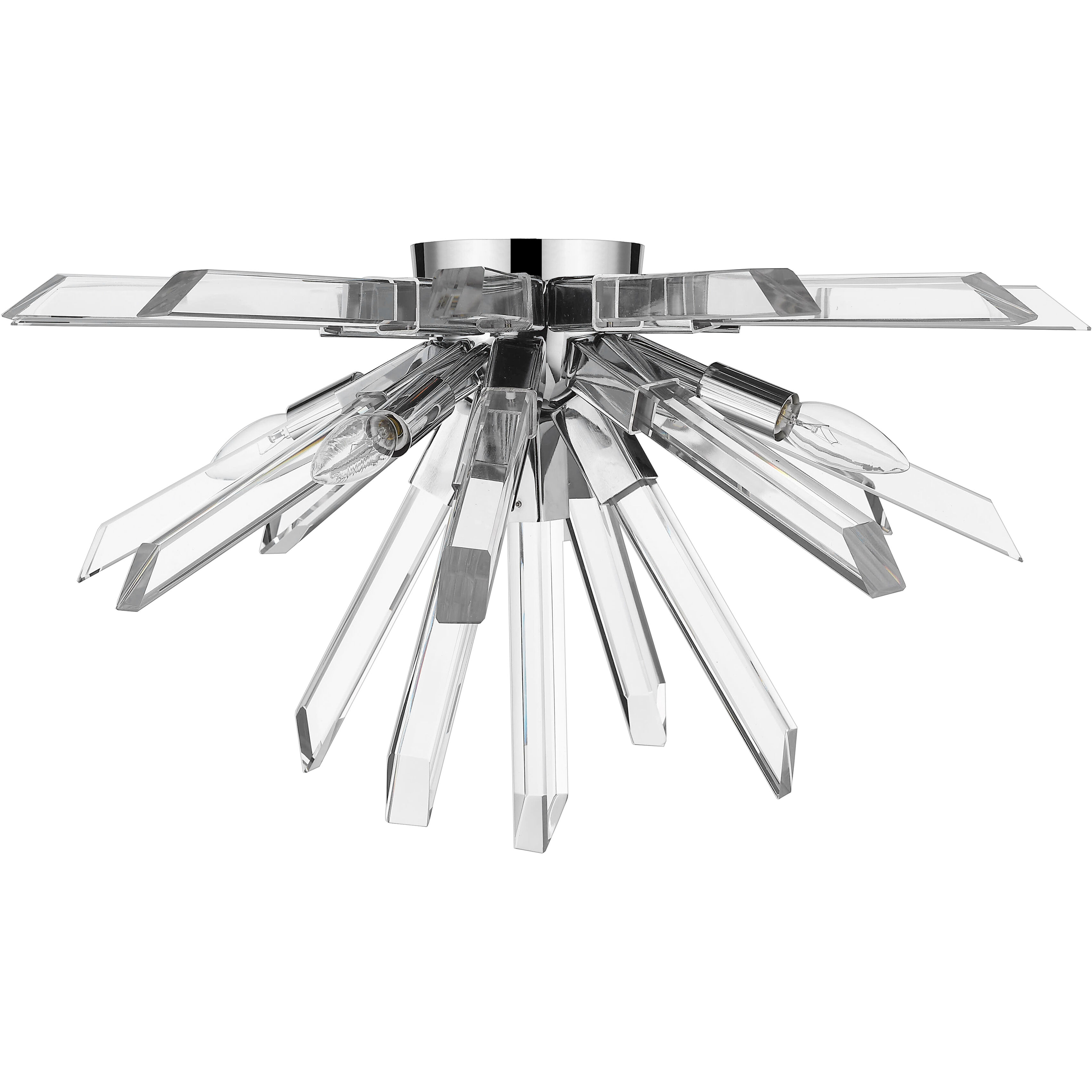 Burst 4 Light 24.75 inch Chrome Flush Mount Ceiling Light in 22
