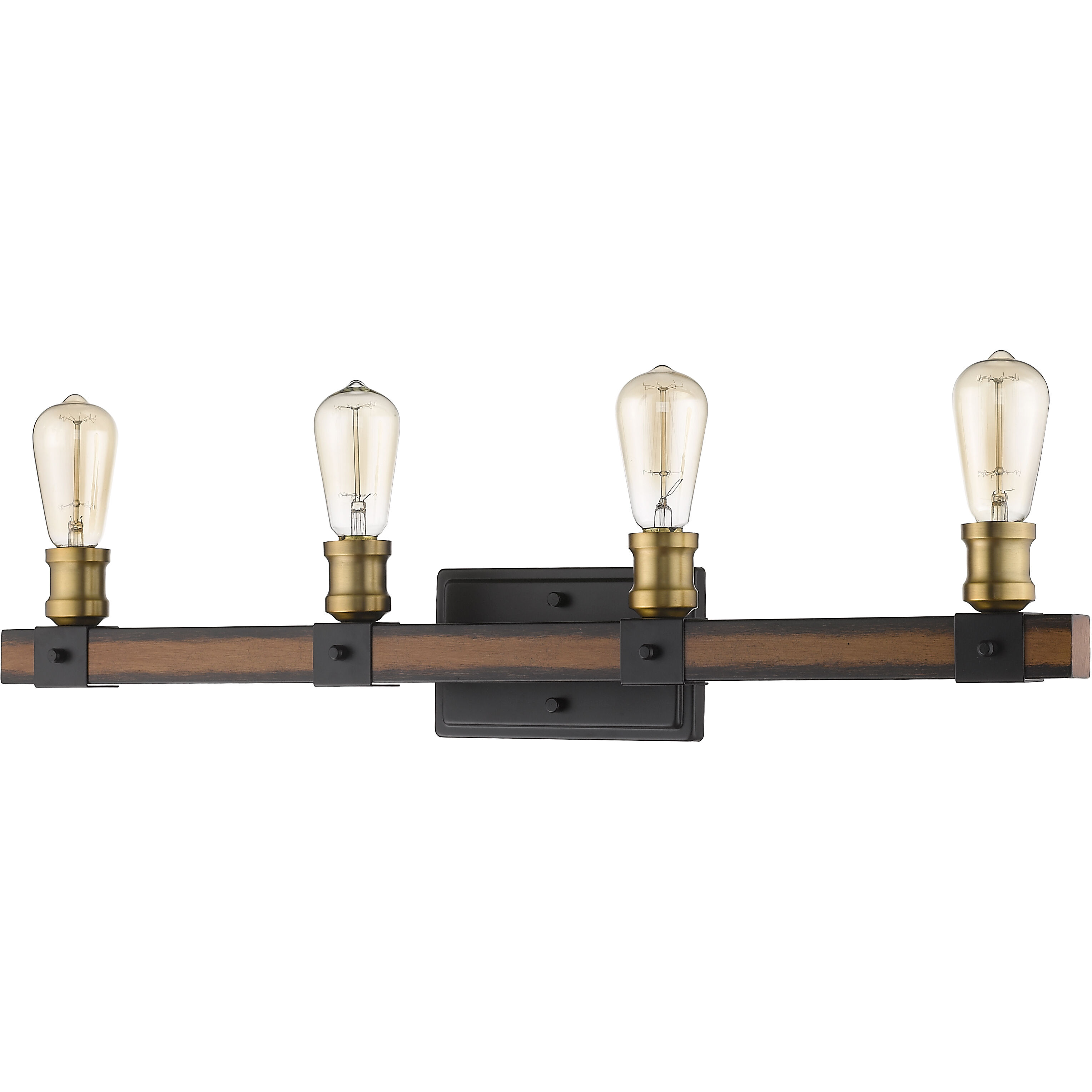 Kirkland 4 Light 30 inch Rustic Mahogany Vanity Wall Light