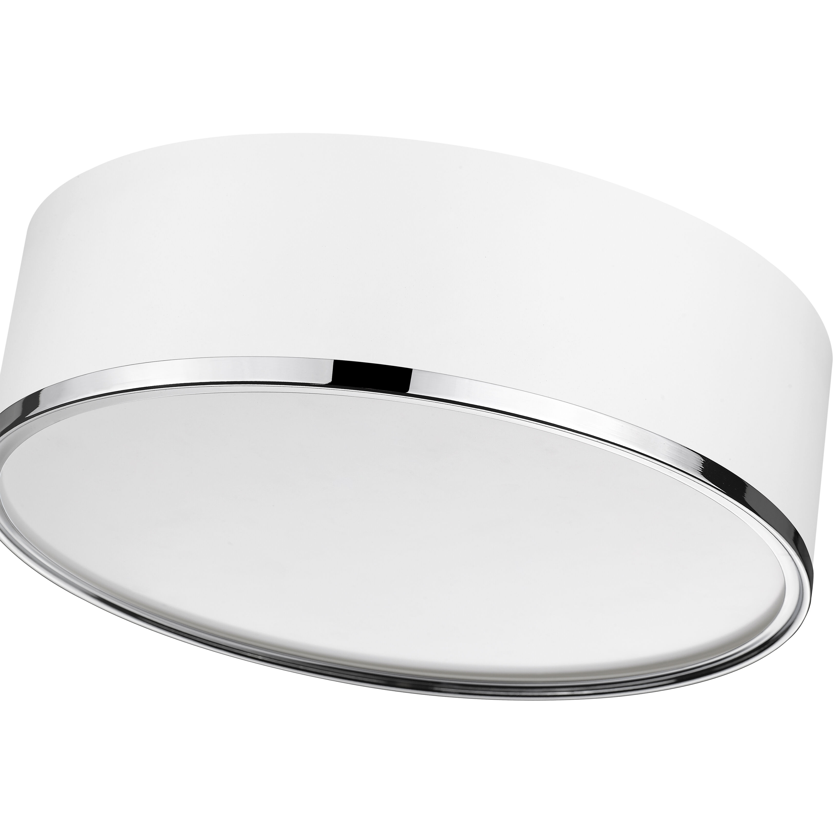 Arlo 3 Light 16 inch Matte White and Chrome Flush Mount Ceiling Light
