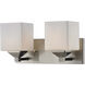 Quube 2 Light 13 inch Brushed Nickel Bath Vanity Wall Light in 2.1