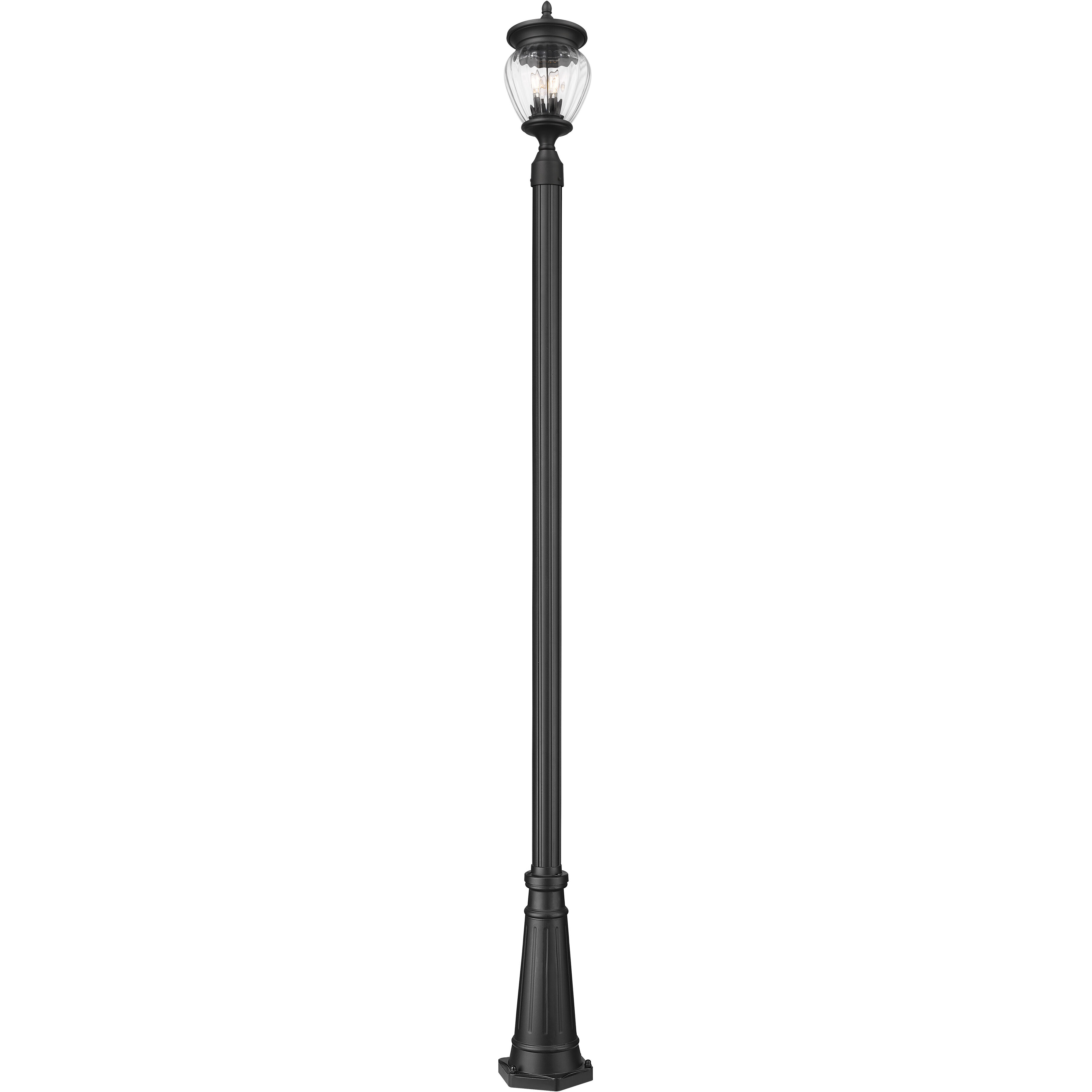 Davina 3 Light 114.25 inch Black Outdoor Post Mounted Fixture in G9
