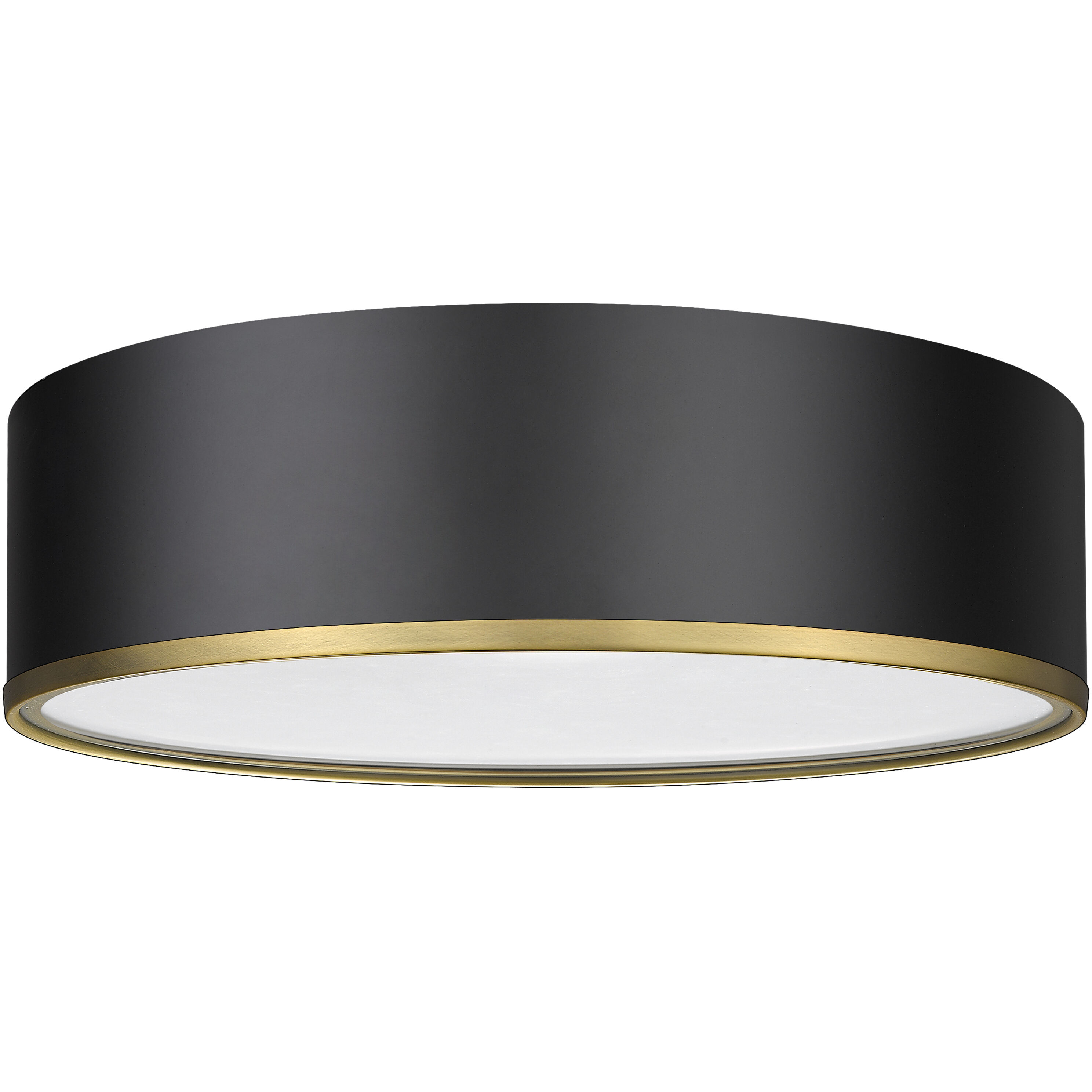 Arlo 4 Light 20.25 inch Matte Black and Rubbed Brass Flush Mount Ceiling Light