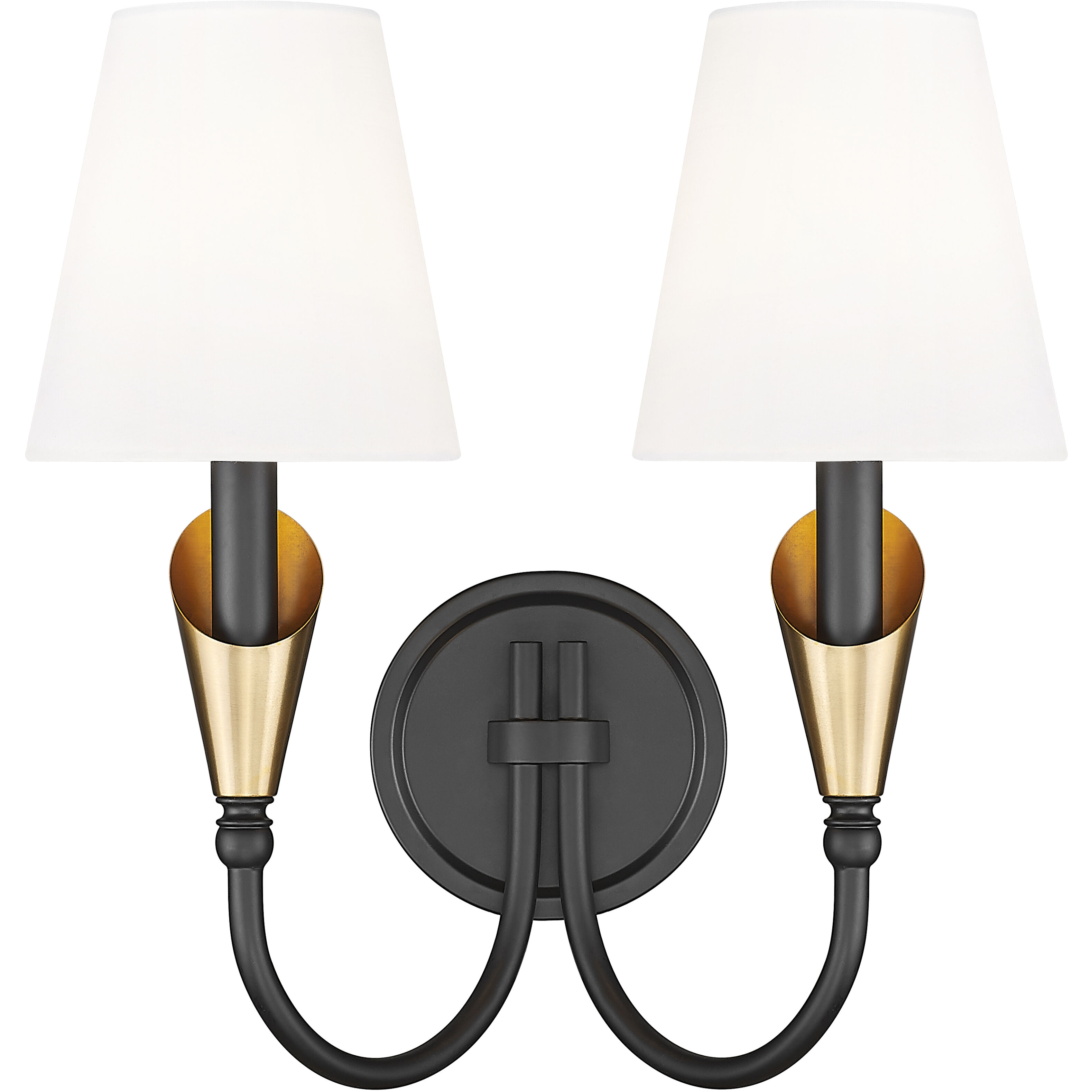 Claudelle Wall Sconce Wall Light in Matte Black and Modern Gold