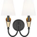Claudelle Wall Sconce Wall Light in Matte Black and Modern Gold