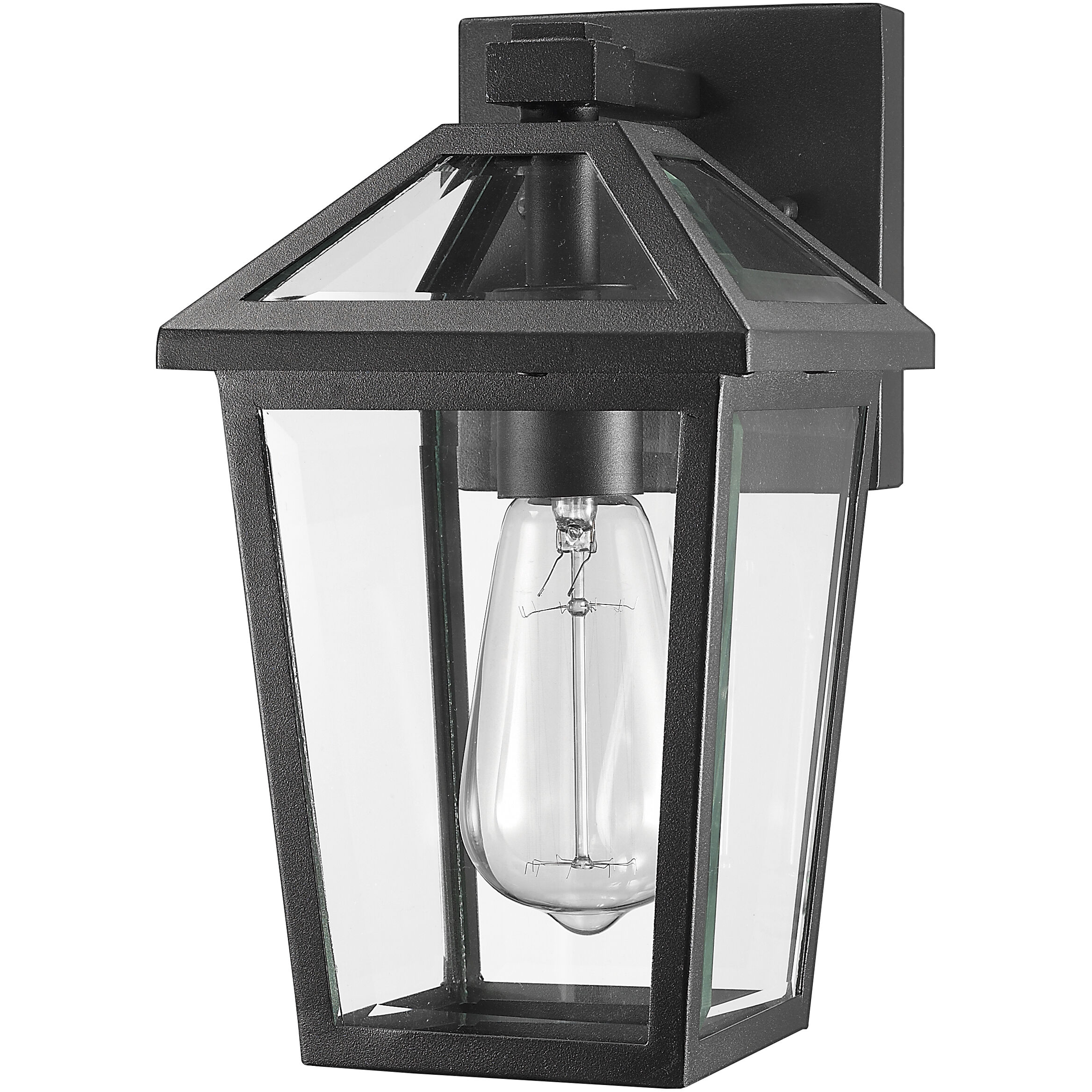 Talbot 1 Light 10.75 inch Black Outdoor Wall Light in Clear Beveled Glass