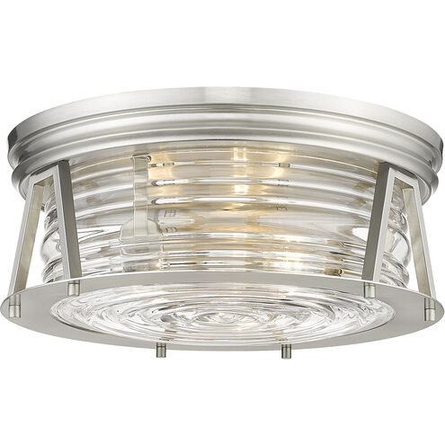 Cape Harbor 3 Light 16 inch Brushed Nickel Flush Mount Ceiling Light