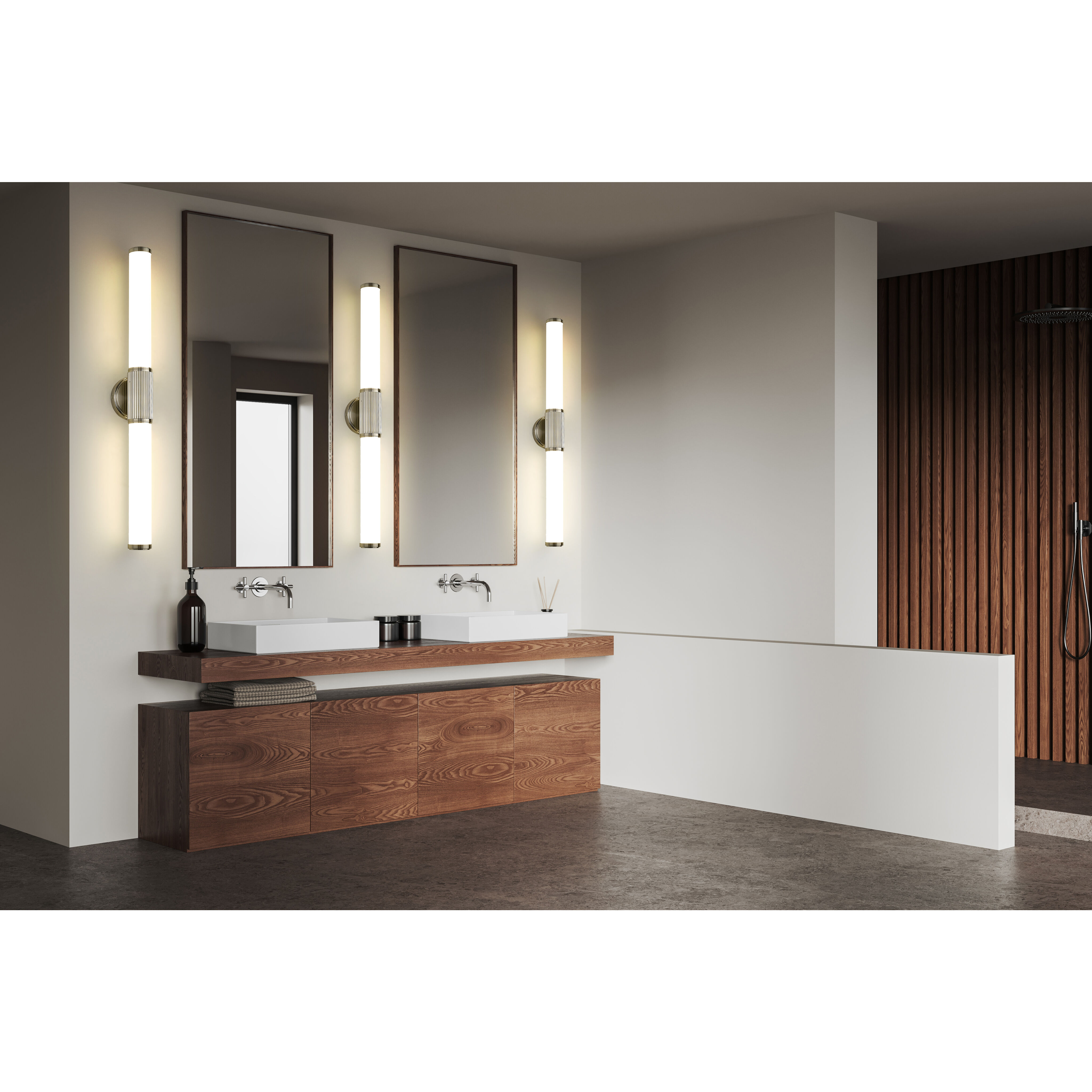 Solange LED 32.5 inch Brushed Nickel Bath Vanity Wall Light