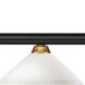 Riviera 3 Light 59 inch Bronze and Satin Gold Billiard Ceiling Light in 18, Angular Matte Opal Glass