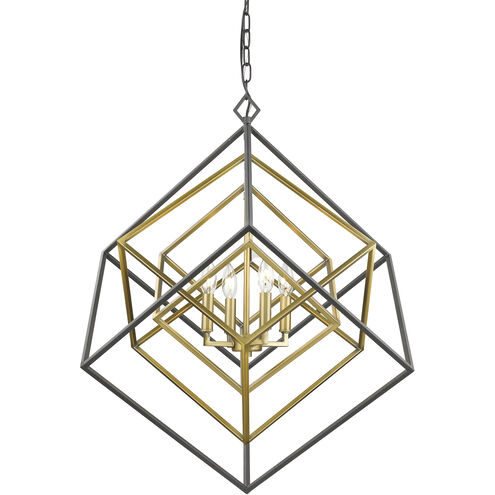 Euclid 4 Light 29.5 inch Olde Brass and Bronze Chandelier Ceiling Light