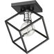 Vertical 1 Light 10 inch Matte Black and Brushed Nickel Flush Mount Ceiling Light