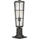 Helix 1 Light 21 inch Black Outdoor Pier Mounted Fixture