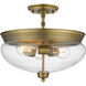 Amon 3 Light 15.00 inch Semi-Flush Mount