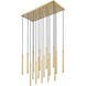Forest Linear Chandelier Ceiling Light in Modern Gold