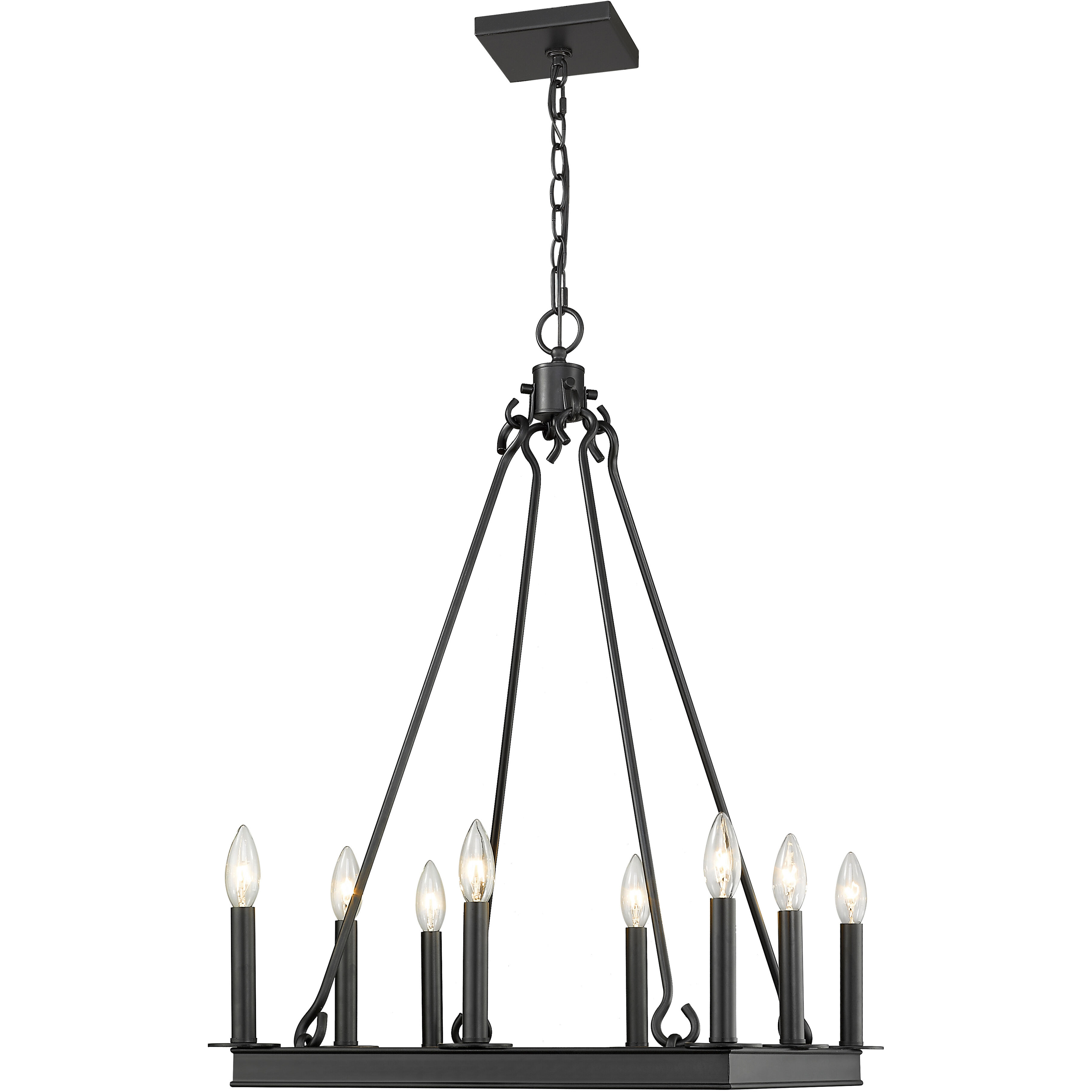 Barclay 8 Light 20 inch Matte Black Chandelier Ceiling Light