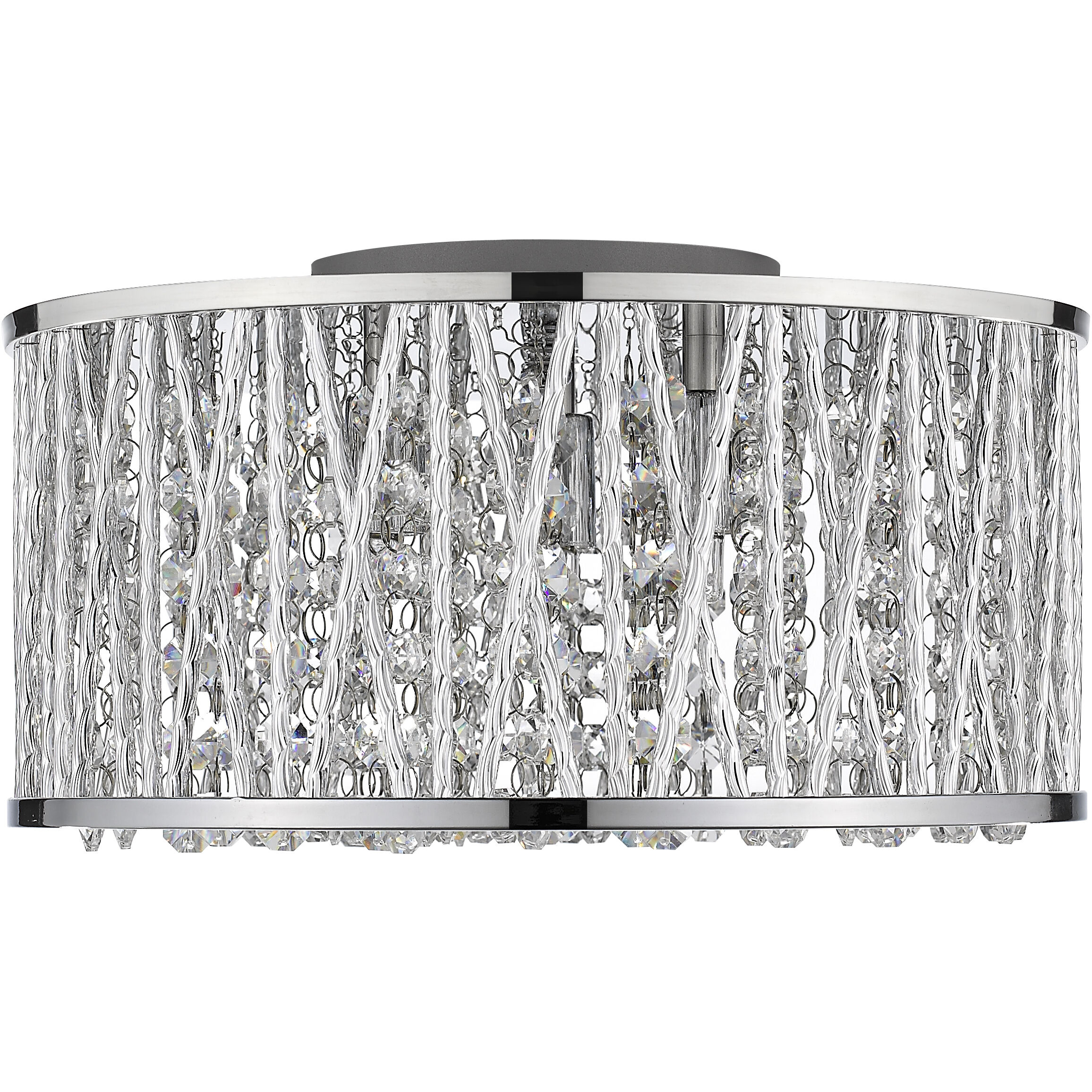Terra 3 Light 12 inch Chrome Flush Mount Ceiling Light in 3.5