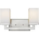 Tidal 2 Light 13.25 inch Brushed Nickel Vanity Wall Light