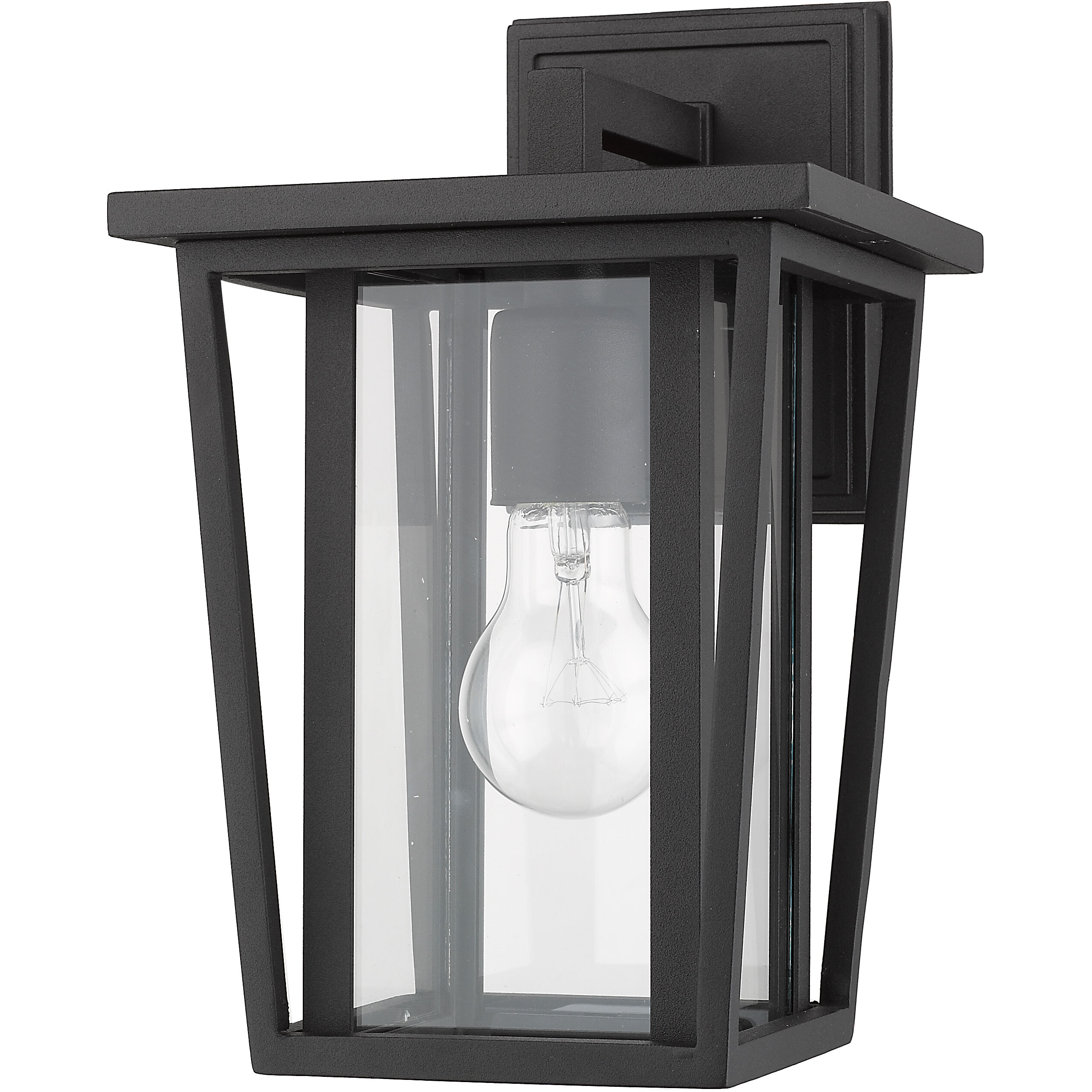 Seoul 1 Light 11.5 inch Black Outdoor Wall Light