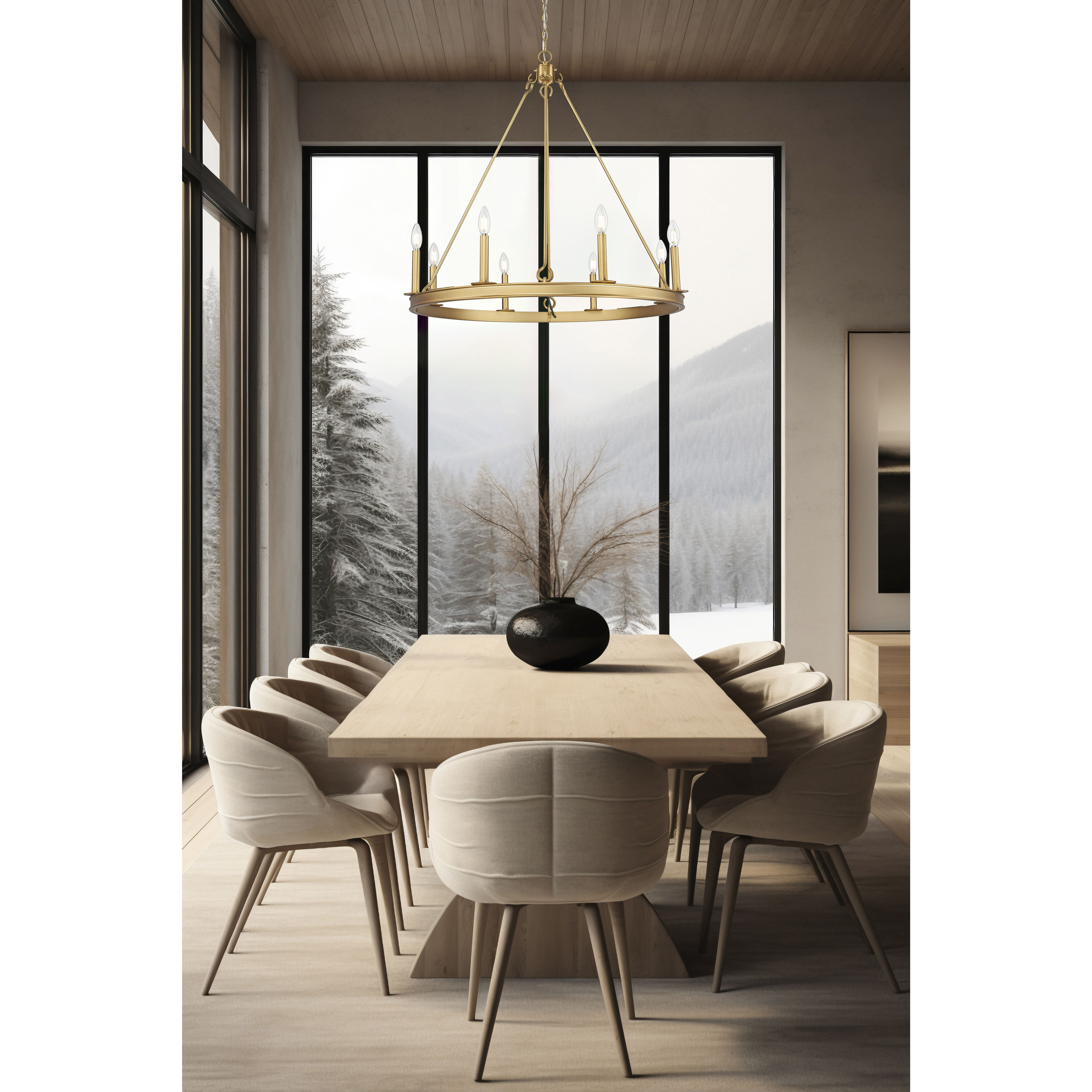 Barclay 8 Light 33 inch Rubbed Brass Chandelier Ceiling Light