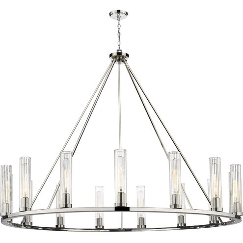 Beau 15 Light 60 inch Polished Nickel Chandelier Ceiling Light