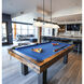 Vanguard 3 Light 58.5 inch Matte Black and Rubbed Brass Billiard Ceiling Light in White Linen Glass