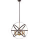 Cavallo 6 Light 24 inch Hammered Bronze/Olde Brass Chandelier Ceiling Light in Hammered Bronze and Olde Brass