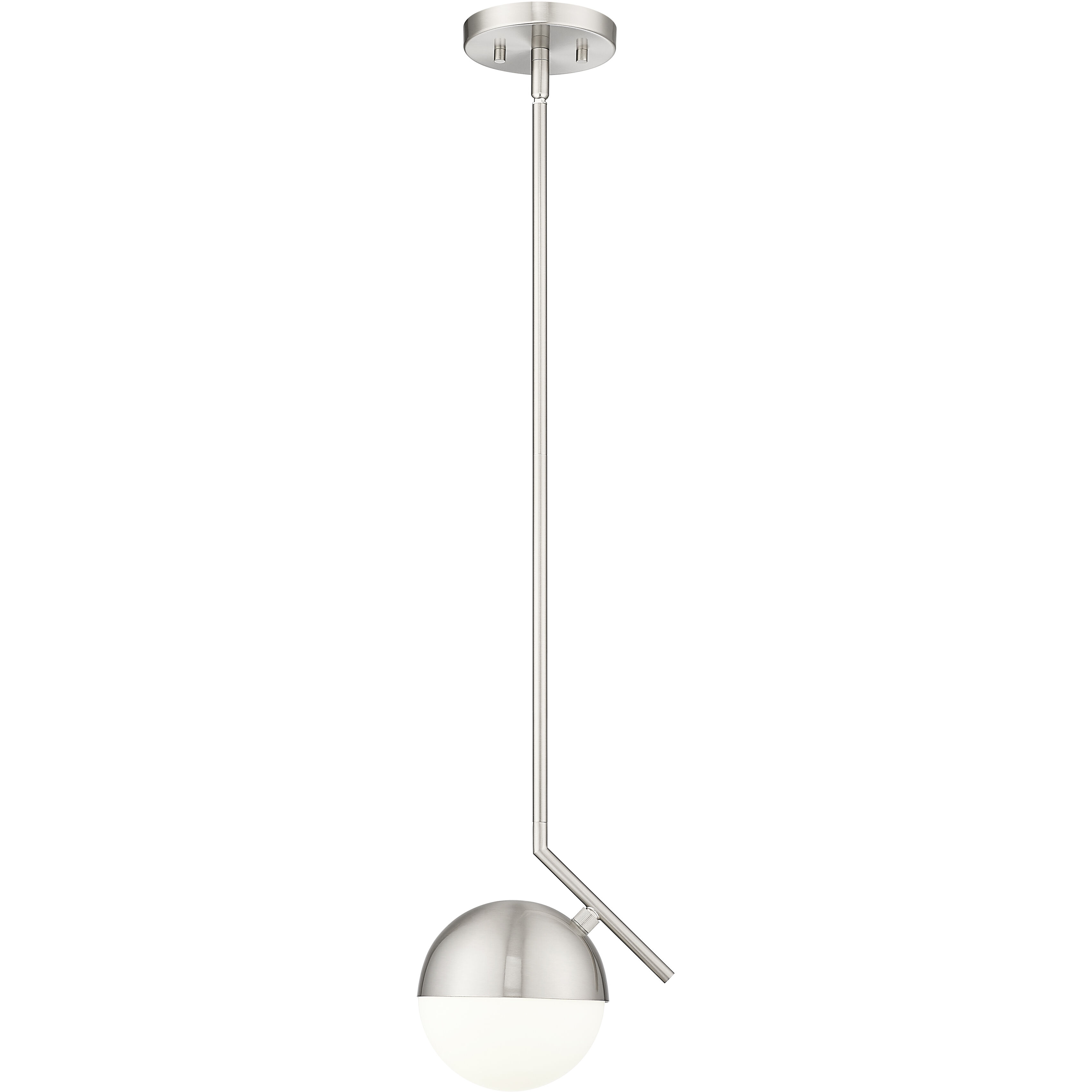 Realm Sphere 1 Light 8.5 inch Brushed Nickel Pendant Ceiling Light