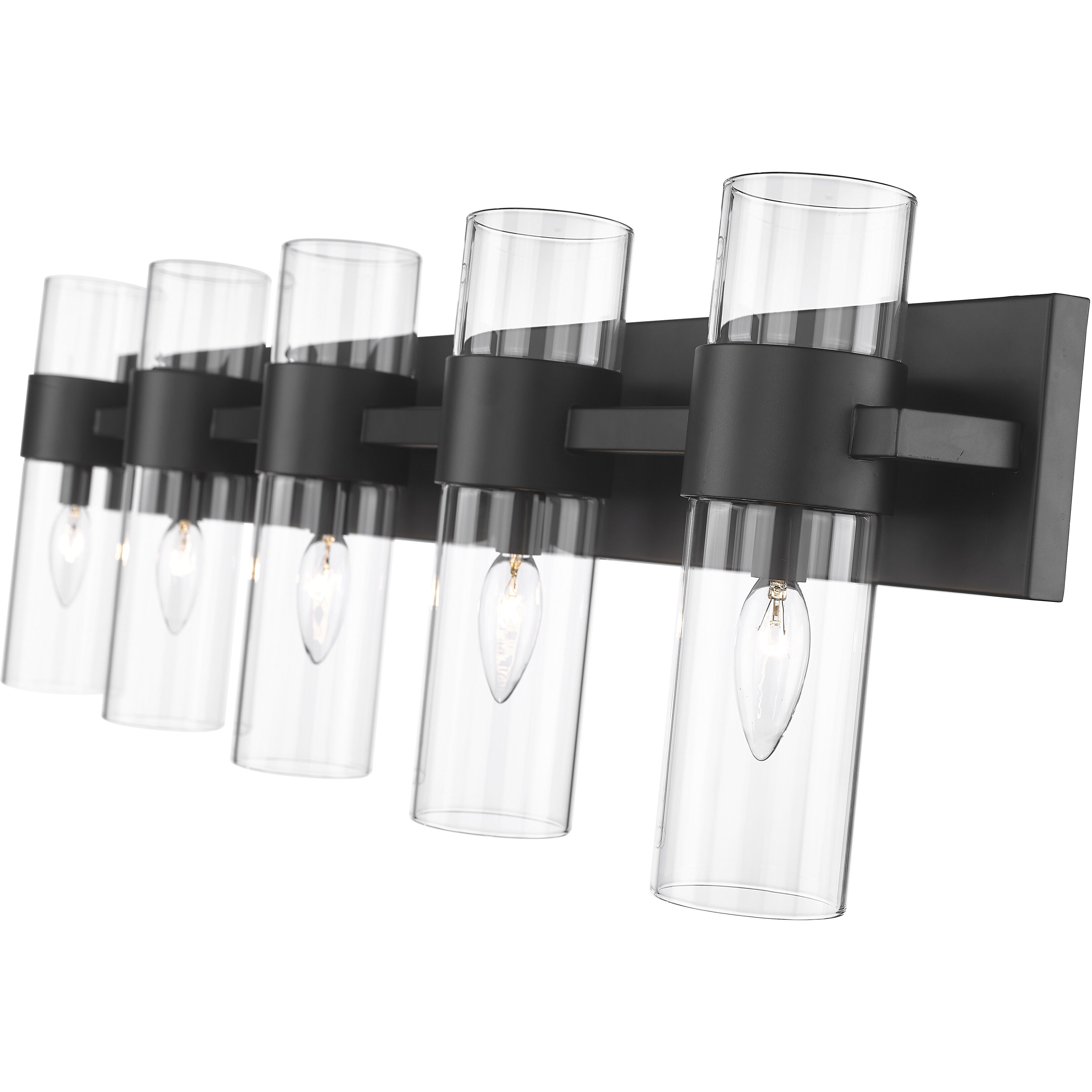 Lawson 5 Light 38 inch Matte Black Vanity Wall Light