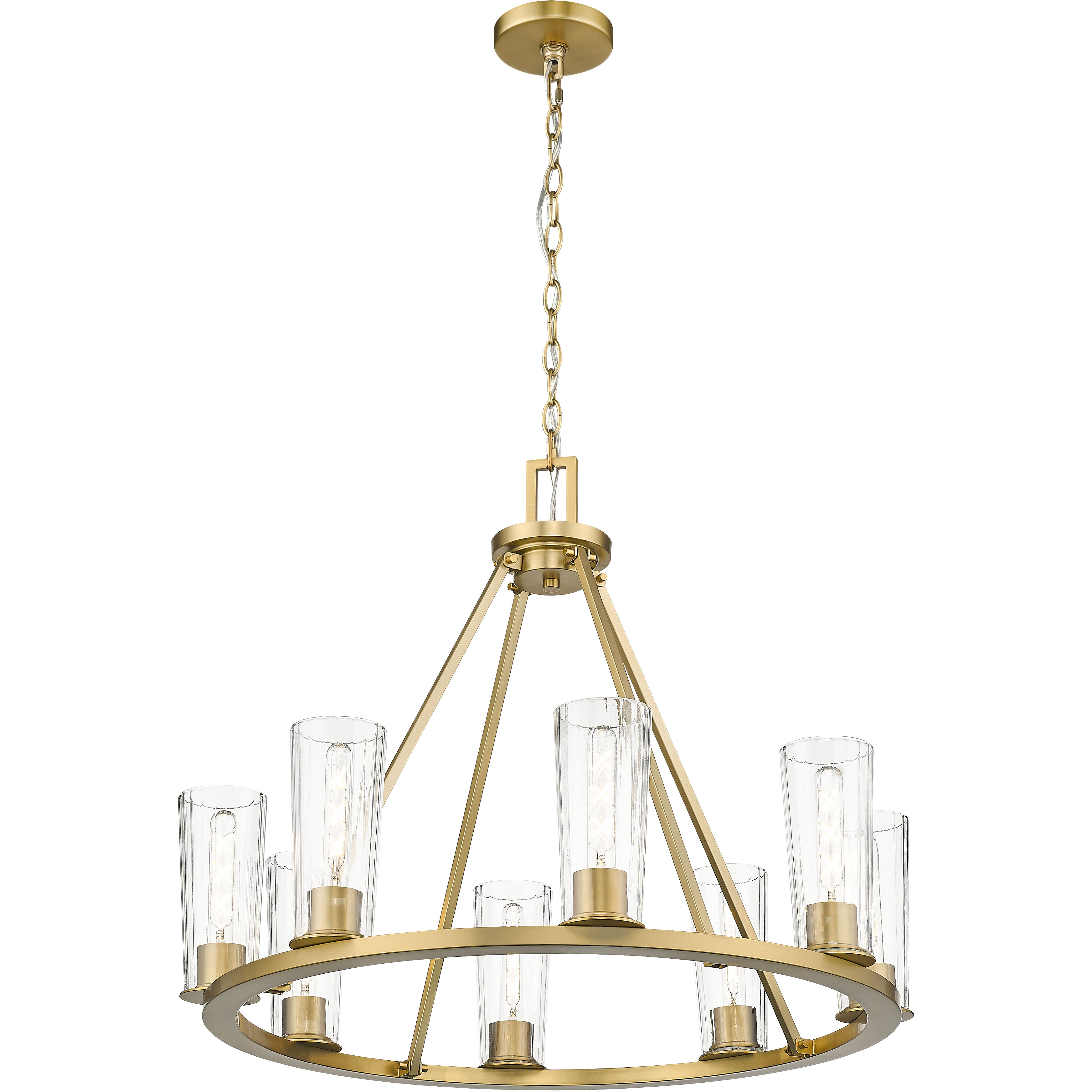 Titus 8 Light 33 inch Modern Gold Chandelier Ceiling Light