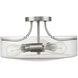 Delaney 3 Light 15 inch Brushed Nickel Semi Flush Mount Ceiling Light