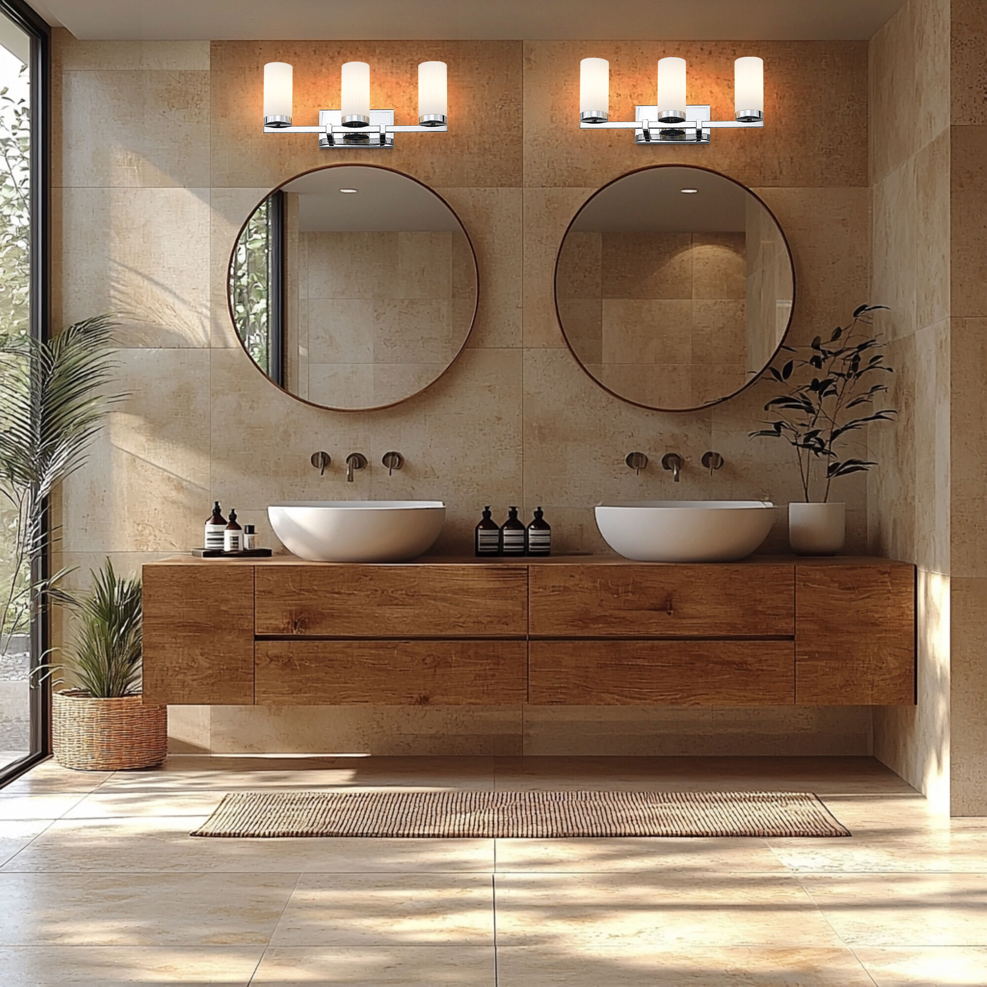 Danica 3 Light 20.5 inch Chrome Bath Vanity Light Wall Light