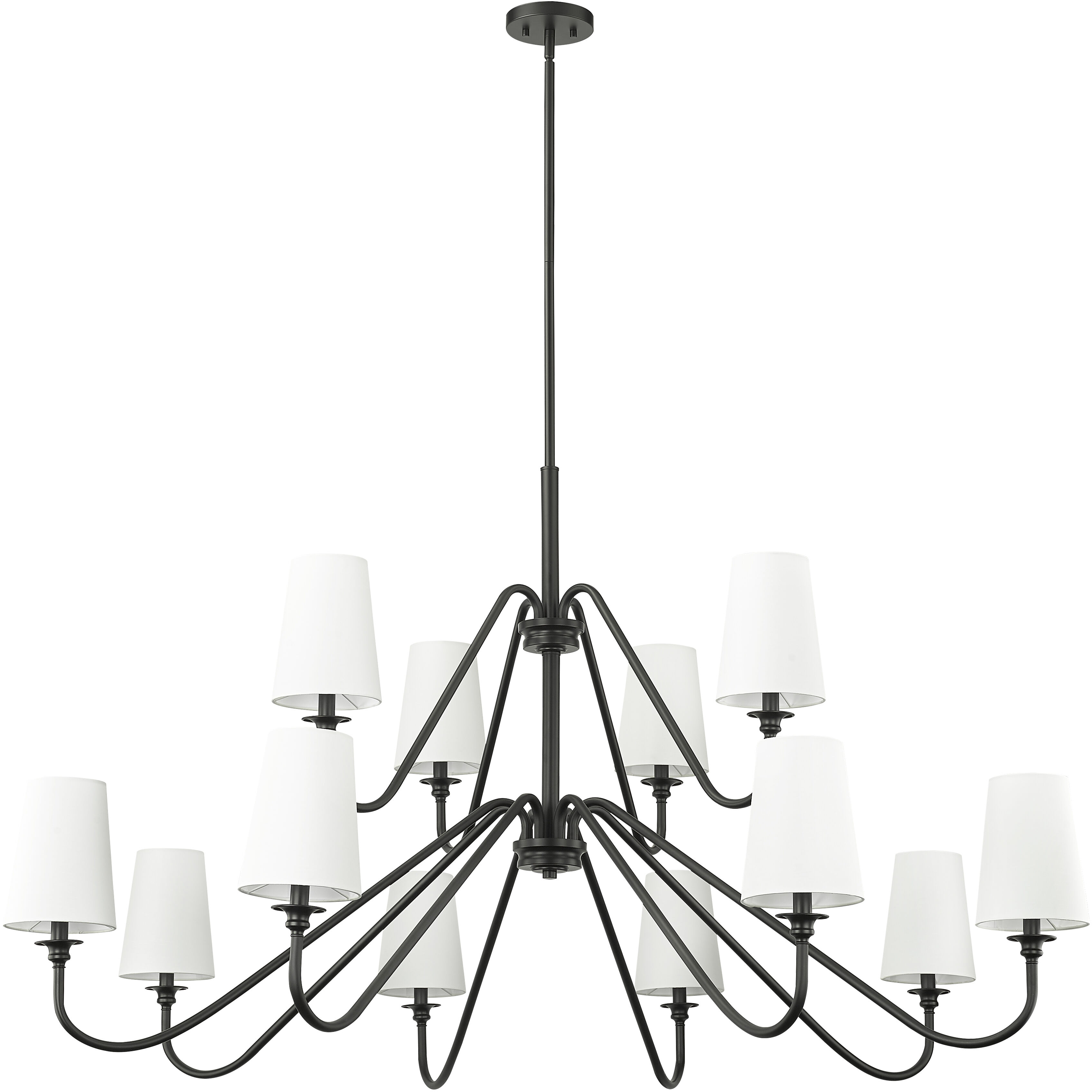 Gianna 12 Light 60.25 inch Matte Black Chandelier Ceiling Light