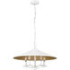 Rialto 5 Light 22 inch Matte White Pendant Ceiling Light in Matte White Outer,  Signature Rubbed Brass Inner