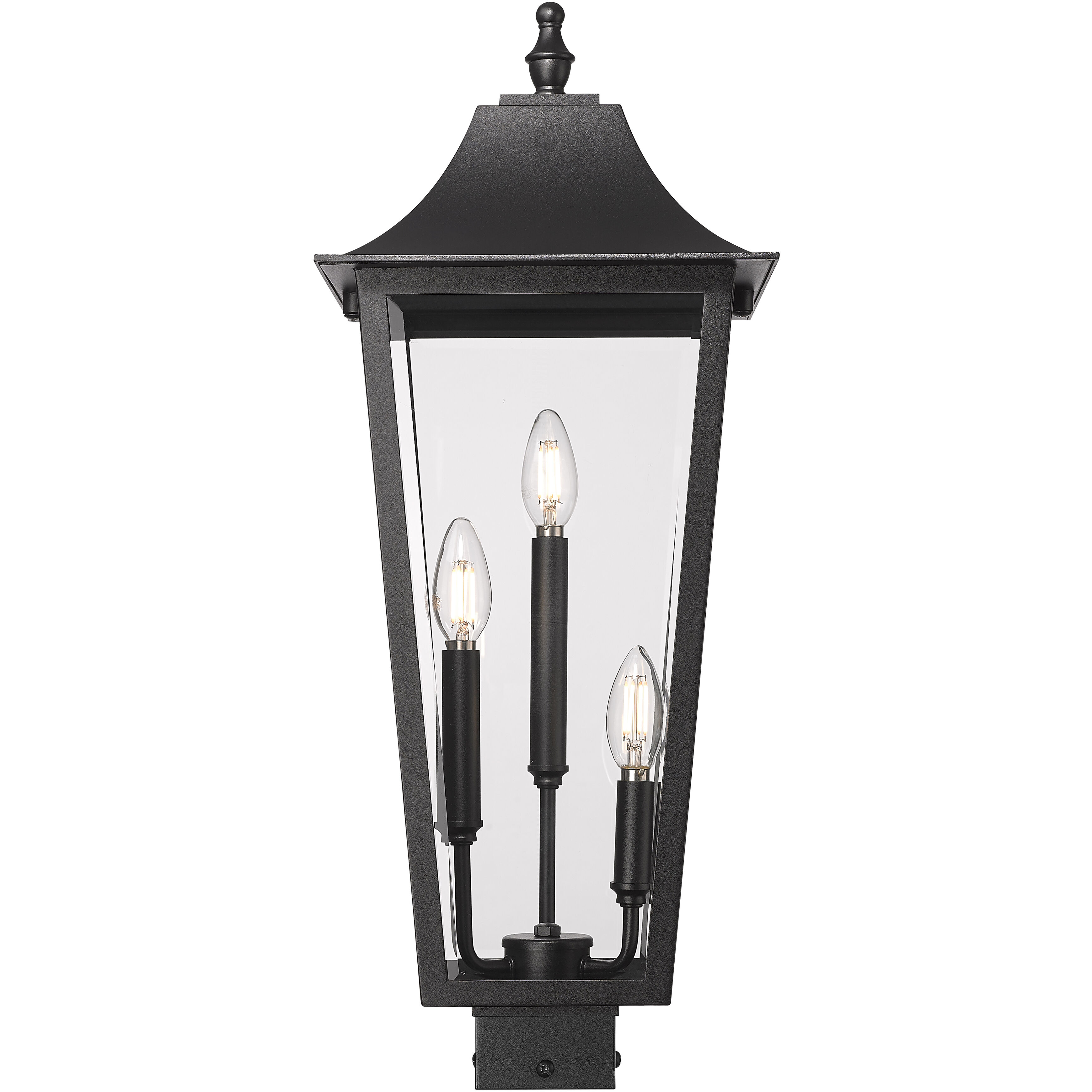 Gannon 3 Light 25.25 inch Black Outdoor Post Mounted Fixture