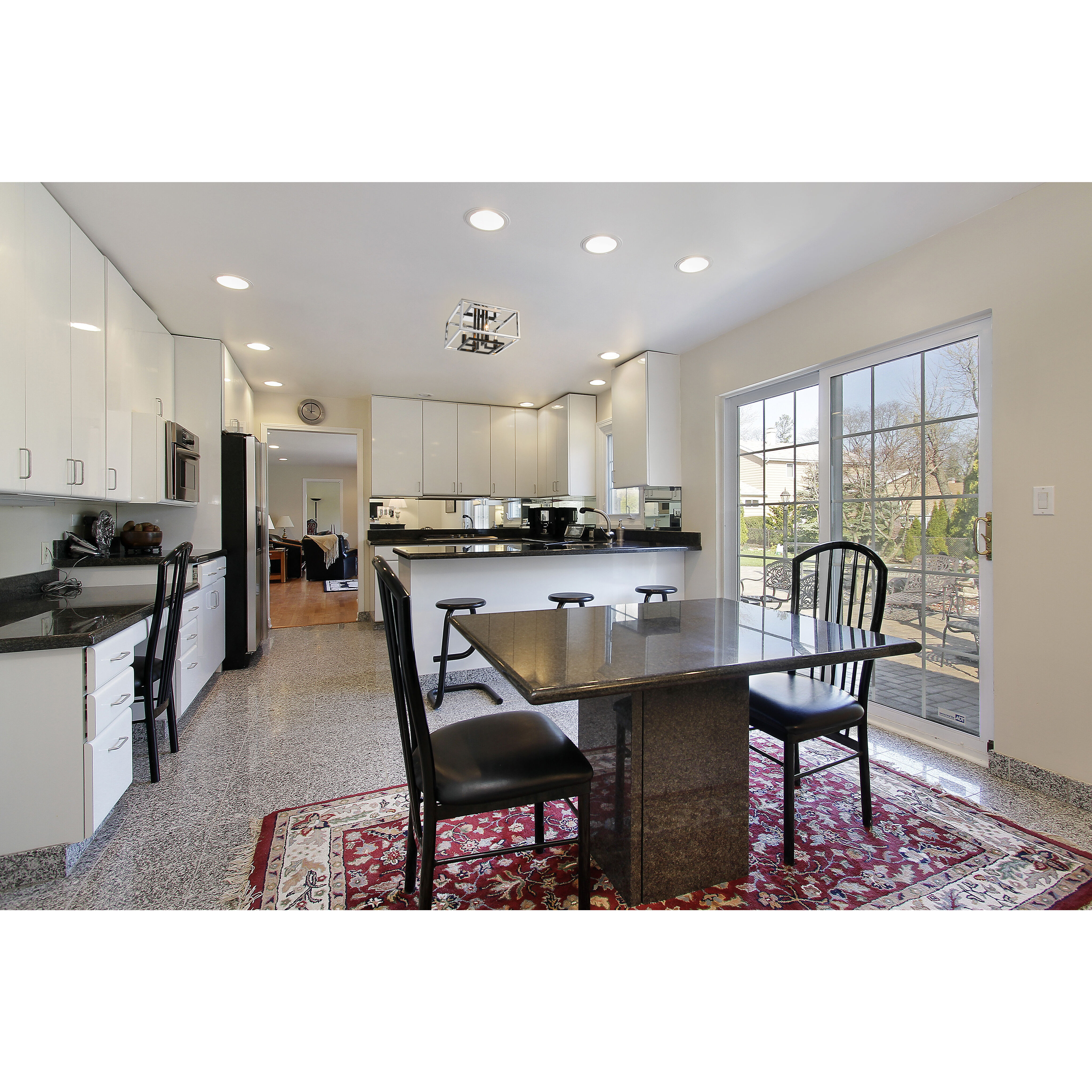 Quadra 4 Light 13 inch Chrome and Black Flush Mount Ceiling Light in 5.25