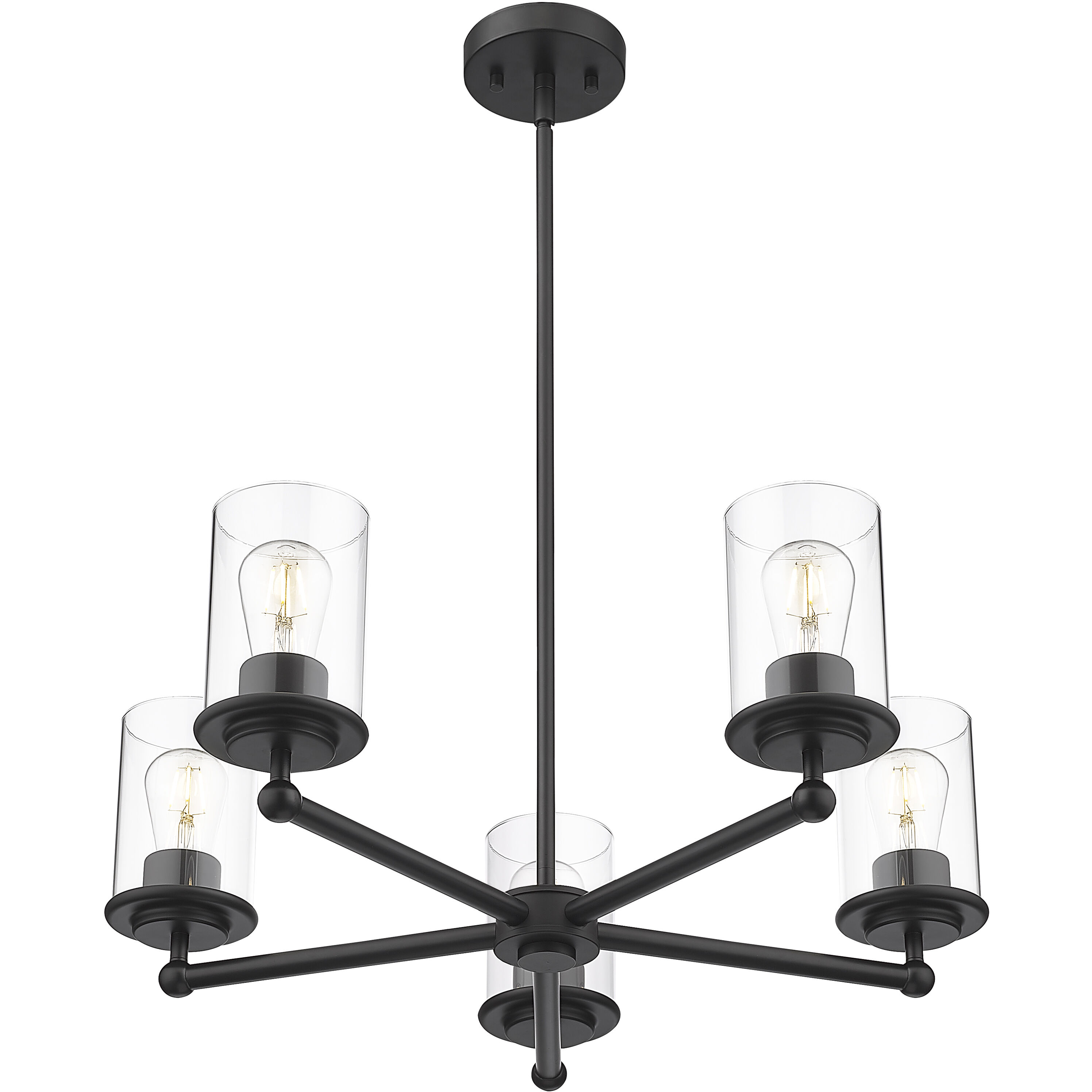 Thayer 5 Light 26 inch Matte Black Chandelier Ceiling Light