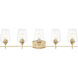 Joliet 5 Light 38.25 inch Burnished Brass Bathroom Vanity Wall Light