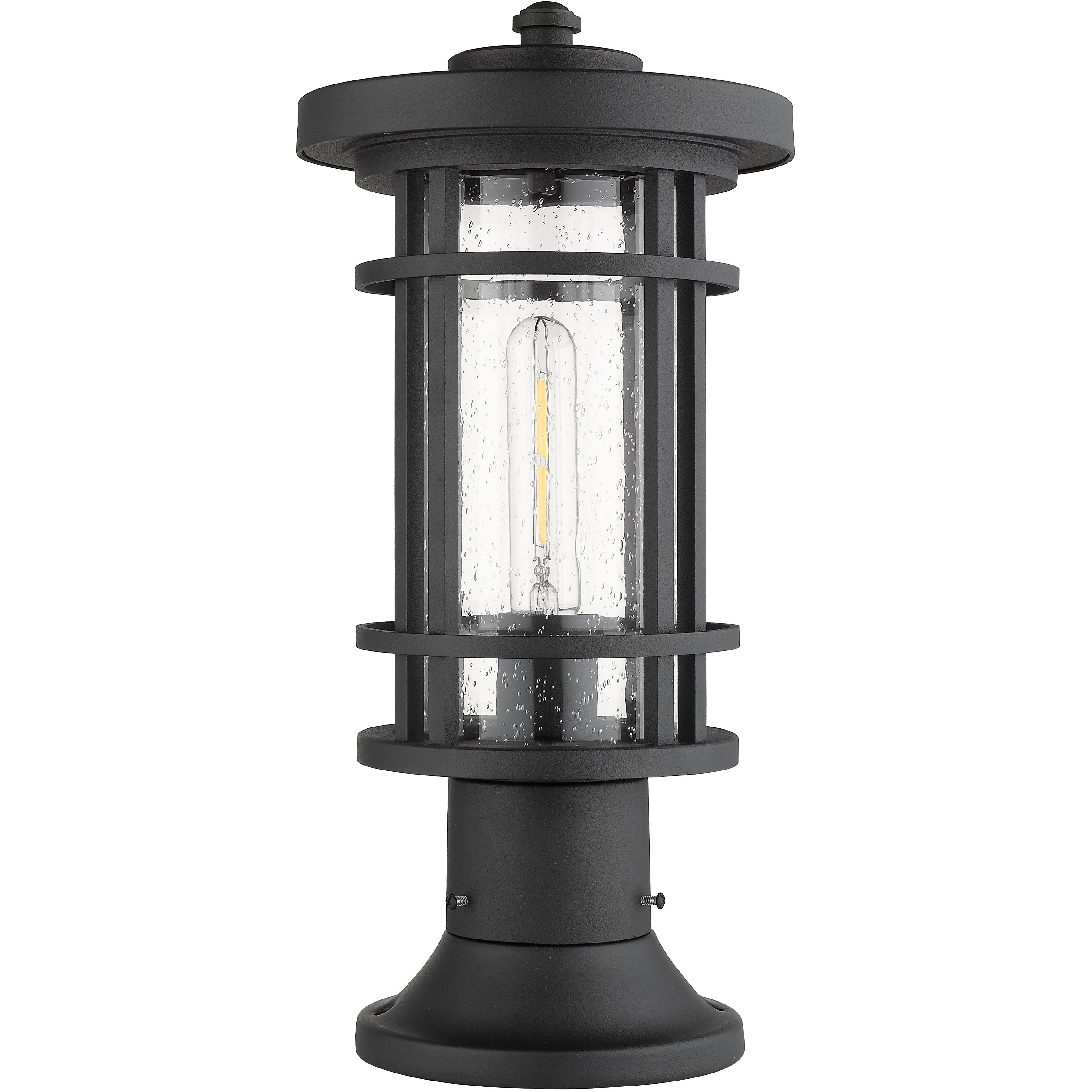 Jordan 1 Light 16.75 inch Black Outdoor Pier Mounted Fixture