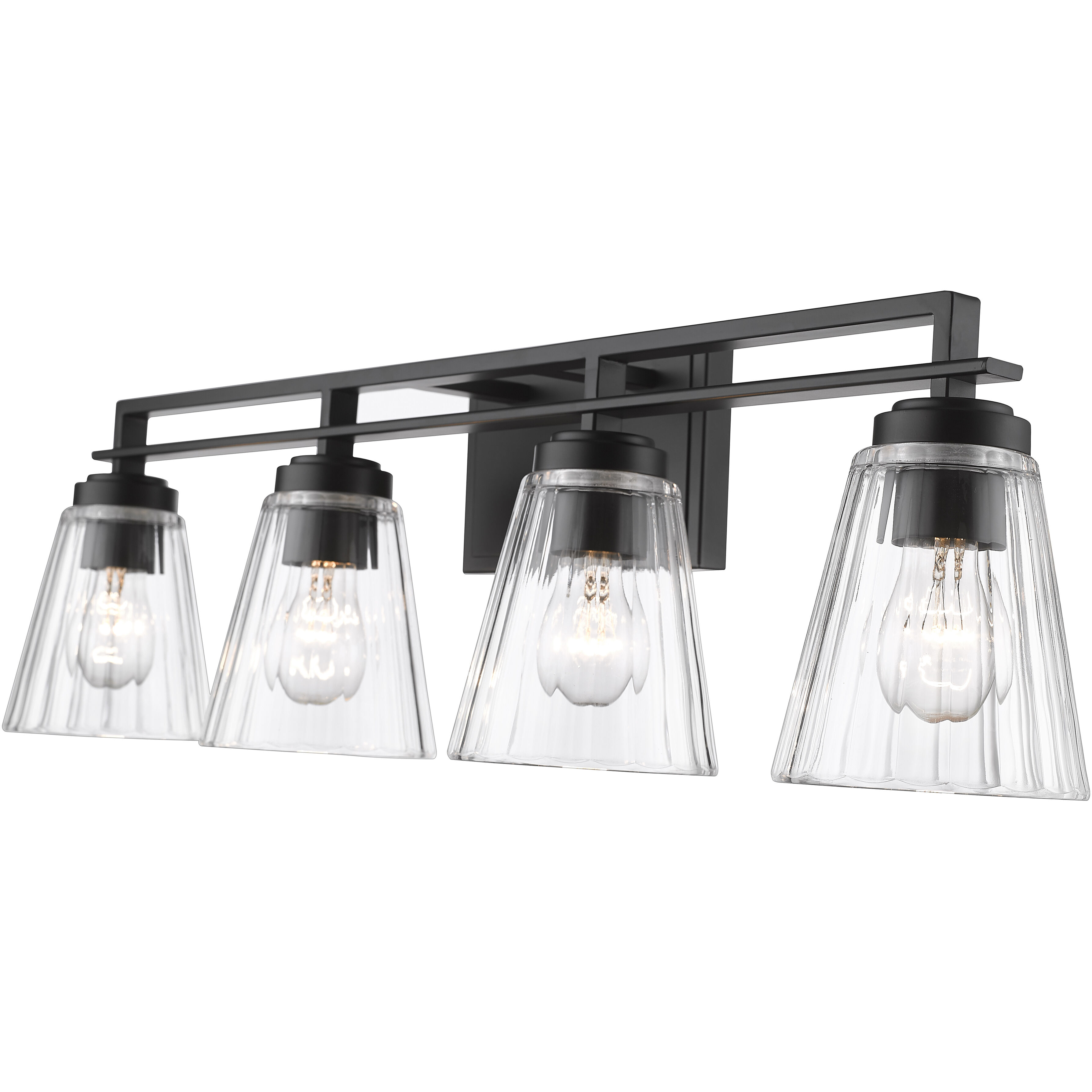 Lyna 4 Light 30.5 inch Matte Black Vanity Wall Light