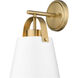 Z-Studio 1 Light 8 inch Matte White and Heritage Brass Wall Sconce Wall Light