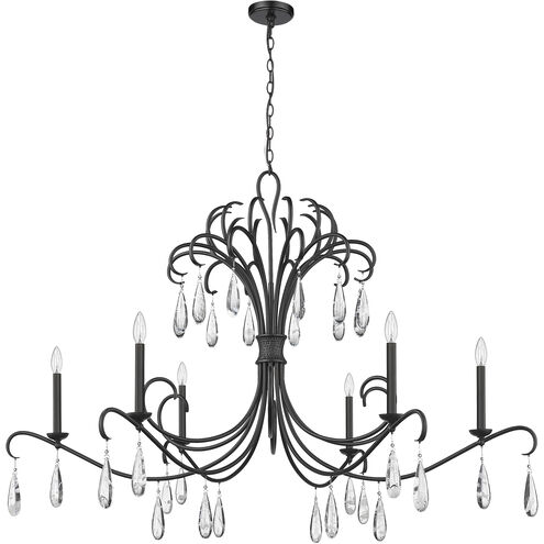 Amara 6 Light 58.75 inch Matte Black Chandelier Ceiling Light